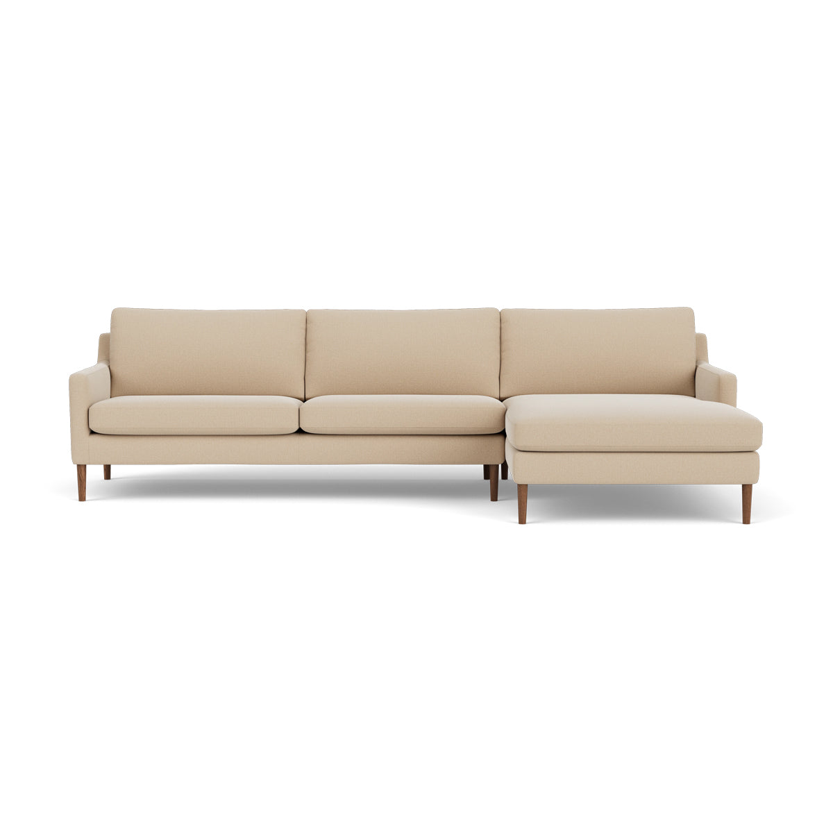 Astha Fabric Right Chaise Sofa - Modern Upholstered Sectional Couch for Living Room, Lounge & Small Spaces