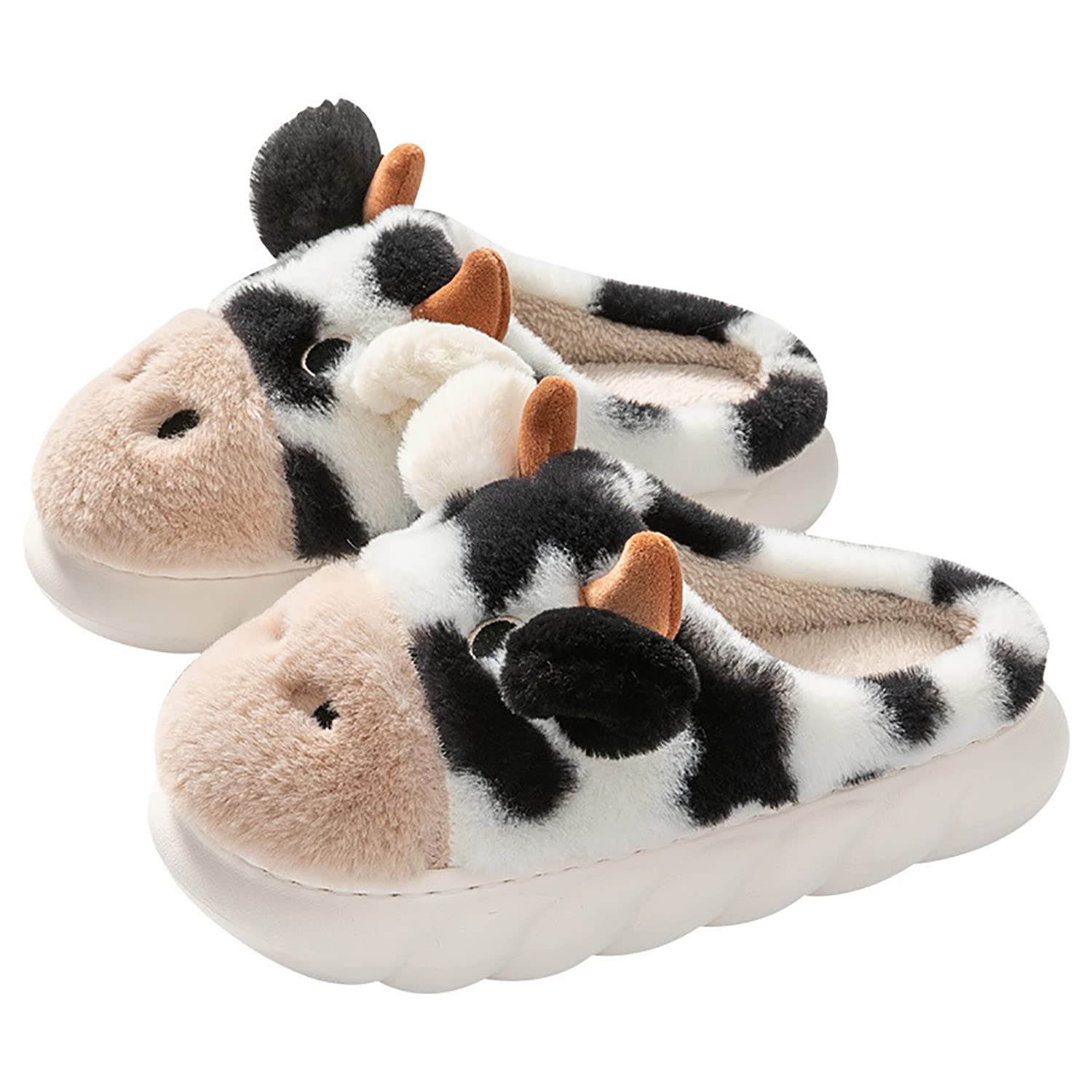 Cute Animal Slippers - Soft & Comfortable Warm Plush Cow, Frog, Pig, Dog, Deer & Bear Slippers for Women & Kids - Cozy Home & Lounge Wear
