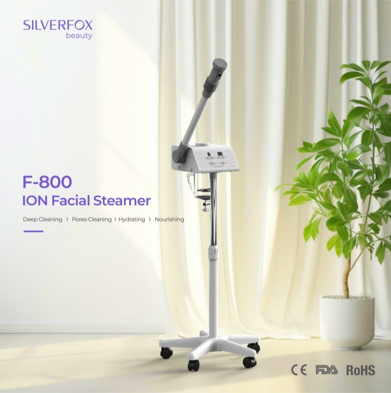 Silver Fox F800 Digital Herbal Facial Steamer with Adjustable Timer - Professional Skin Care & Spa Treatment for Deep Cleansing, Hydration, and Relaxation at Home or Salon