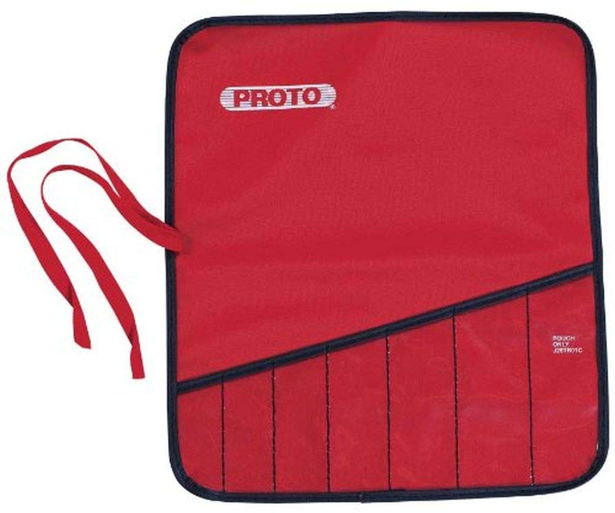 Heavy-Duty Red Canvas 14-Pocket Tool Roll Organizer for Mechanics & DIY - Perfect for Wrenches, Screwdrivers & Hand Tools Storage in Garage or Workshop