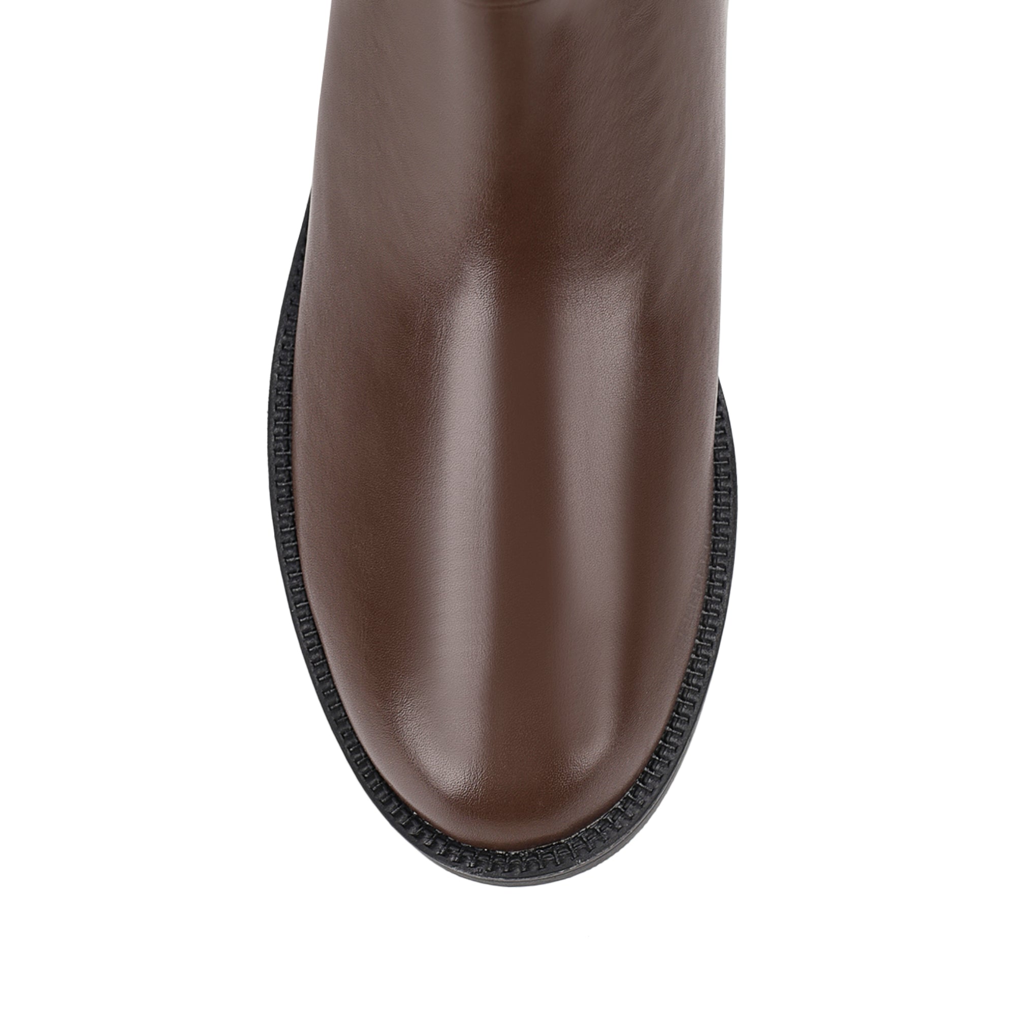 Gabe Flat Knee High Boots for Women - Chocolate Brown Leather Boots - Comfortable & Stylish for Fall, Winter, and Casual Outfits