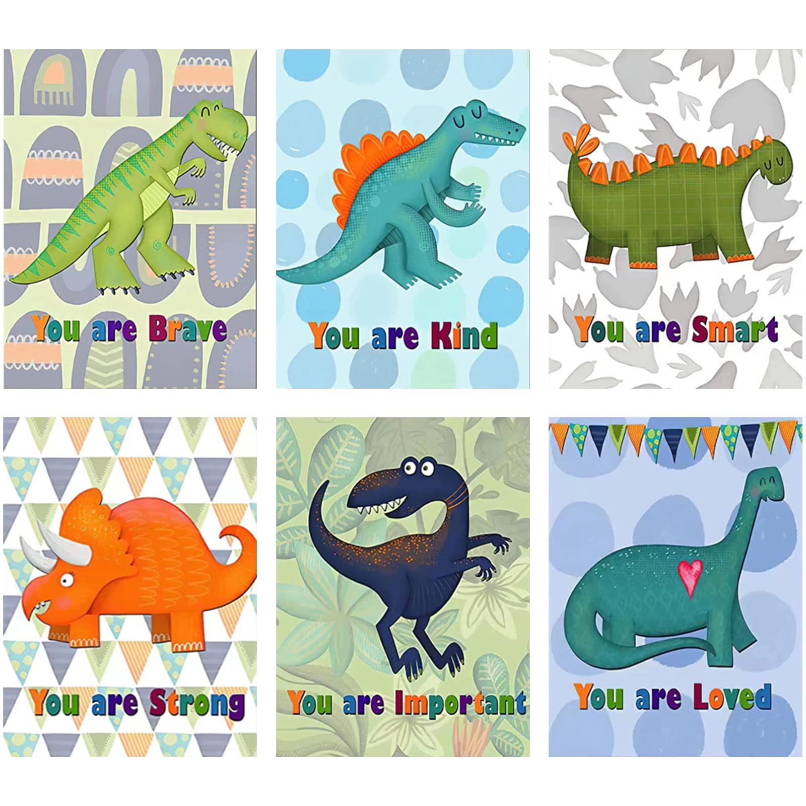 JWYFFS 6 Pack DIY 5D Diamond Painting Kit - Dinosaur Diamond Art for Relaxation & Home Decor (12x16 Inch) with Tools | Perfect for Stress Relief, Wall Art & Creative Gift Ideas