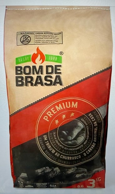Premium 3KG Brazilian Hardwood Charcoal for Grilling, BBQ & Smoking - Natural Lump Charcoal for Outdoor Cooking, Camping & Backyard Parties