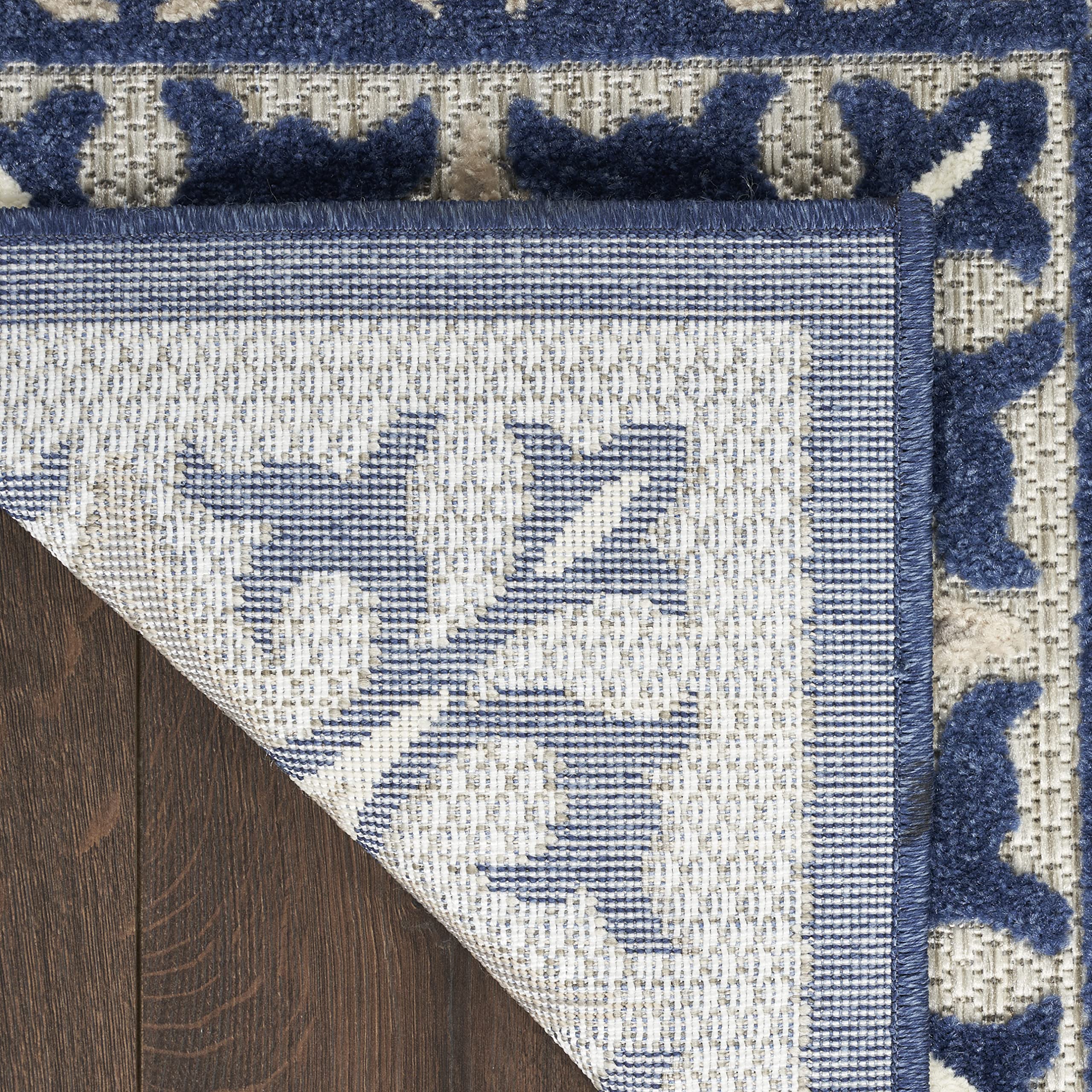 Nourison Aloha Indoor/Outdoor Blue 9' x 12' Area Rug - Easy to Clean, Non-Shedding, Stain Resistant - Perfect for Bedroom, Living Room, Dining Room & Kitchen - Great for Patio, Deck or Poolside Use (9x12)