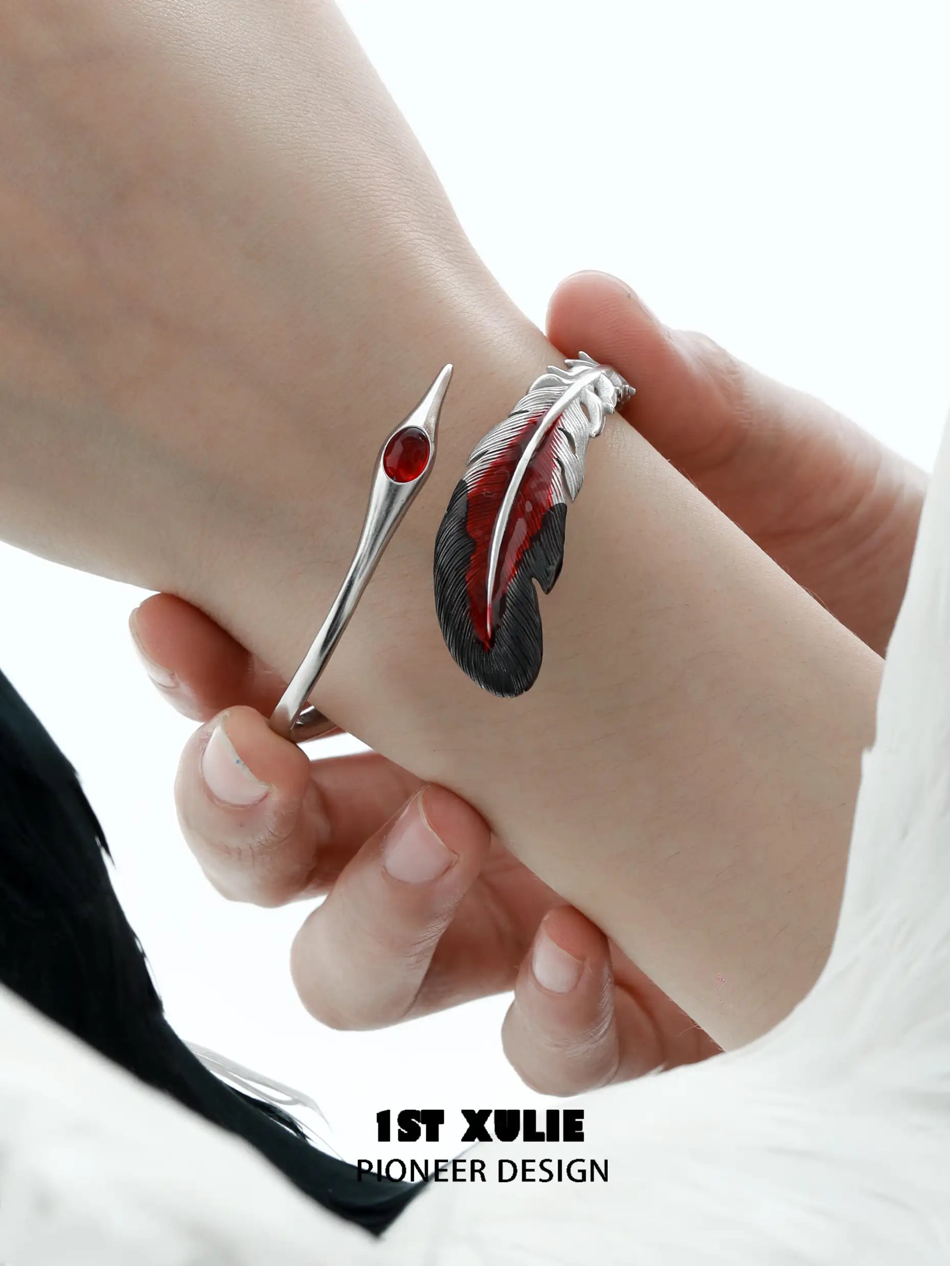 18K Gold Plated Feather Bangle Bracelet - Soaring Cranes Design | Elegant Women's Jewelry Gift for Birthday, Anniversary & Special Occasions
