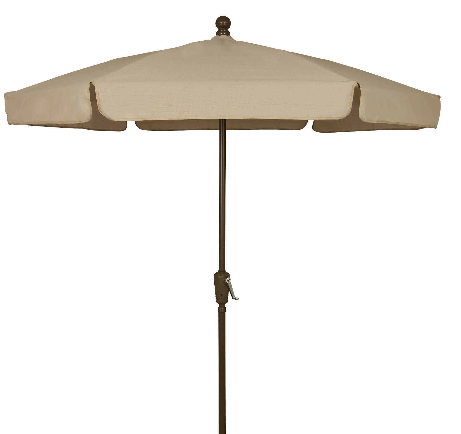 FiberBuilt 7.5ft Patio Umbrella with Beige Canopy & Champagne Bronze Pole - Outdoor Garden, Poolside, and Backyard Shade Solution