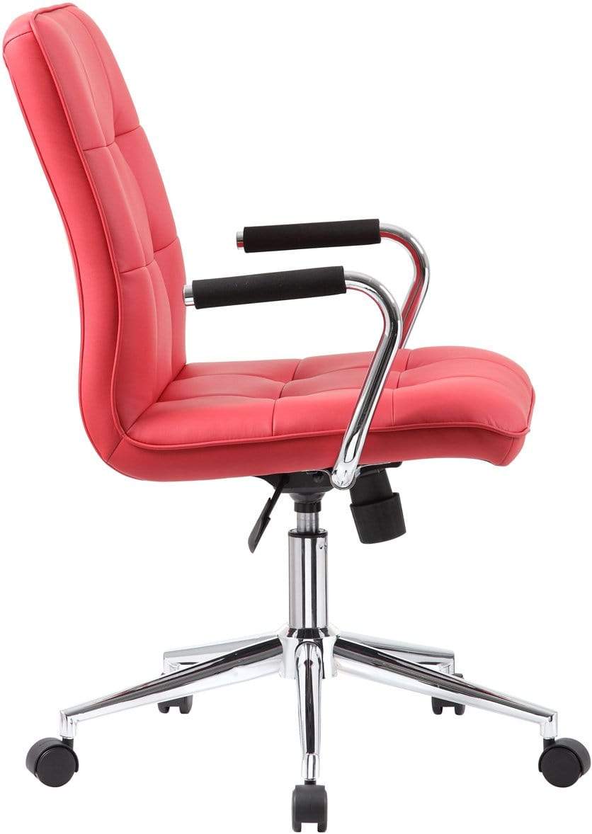 Ergonomic Boss Modern Office Chair with Chrome Arms - Adjustable Height & Lumbar Support - Black [B331 BK] for Home Office, Gaming & Executive Workspace