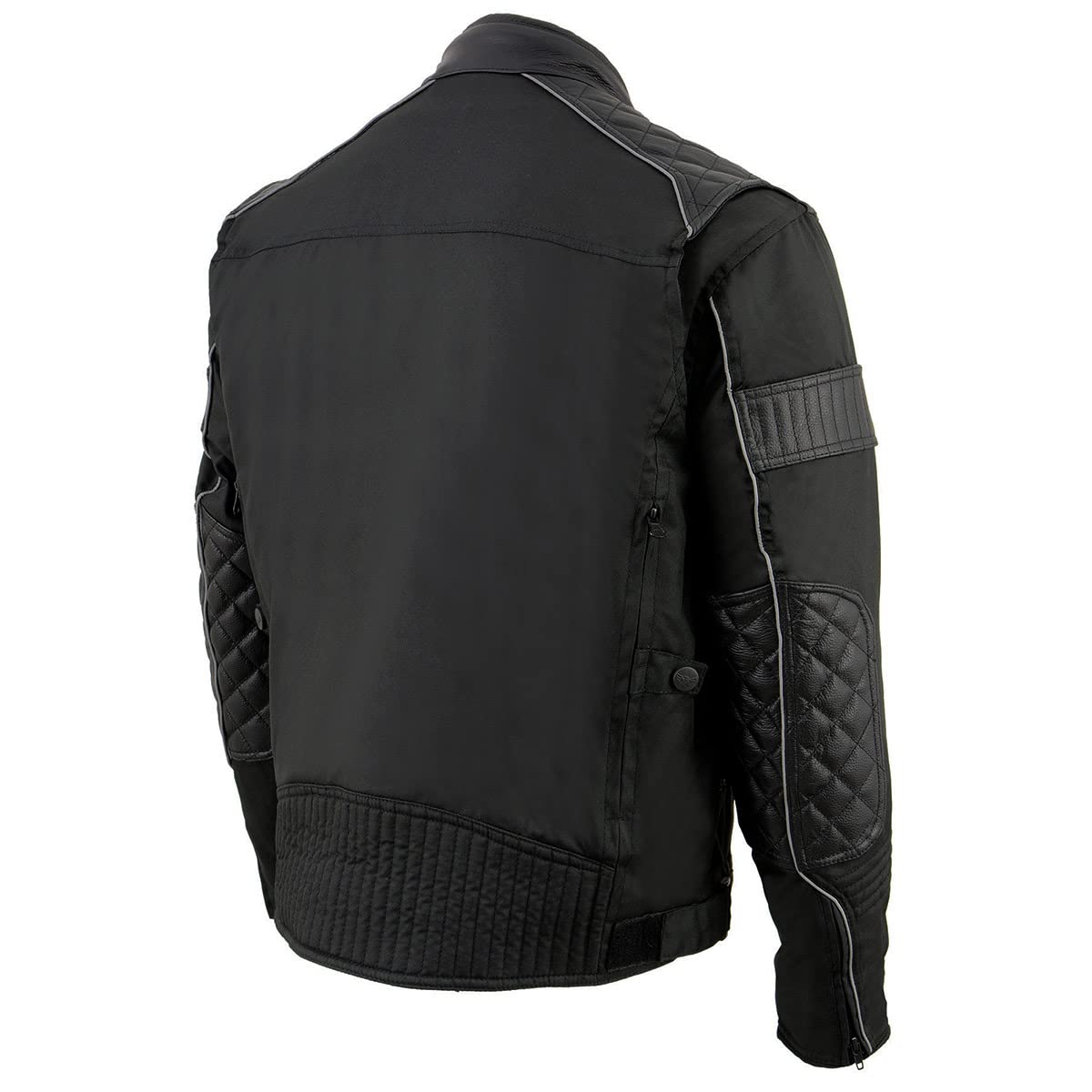 Milwaukee Men's Scooter Jacket with Leather Accent - Waterproof Windproof Motorcycle Riding Jacket for Urban Commuting & Outdoor Adventures