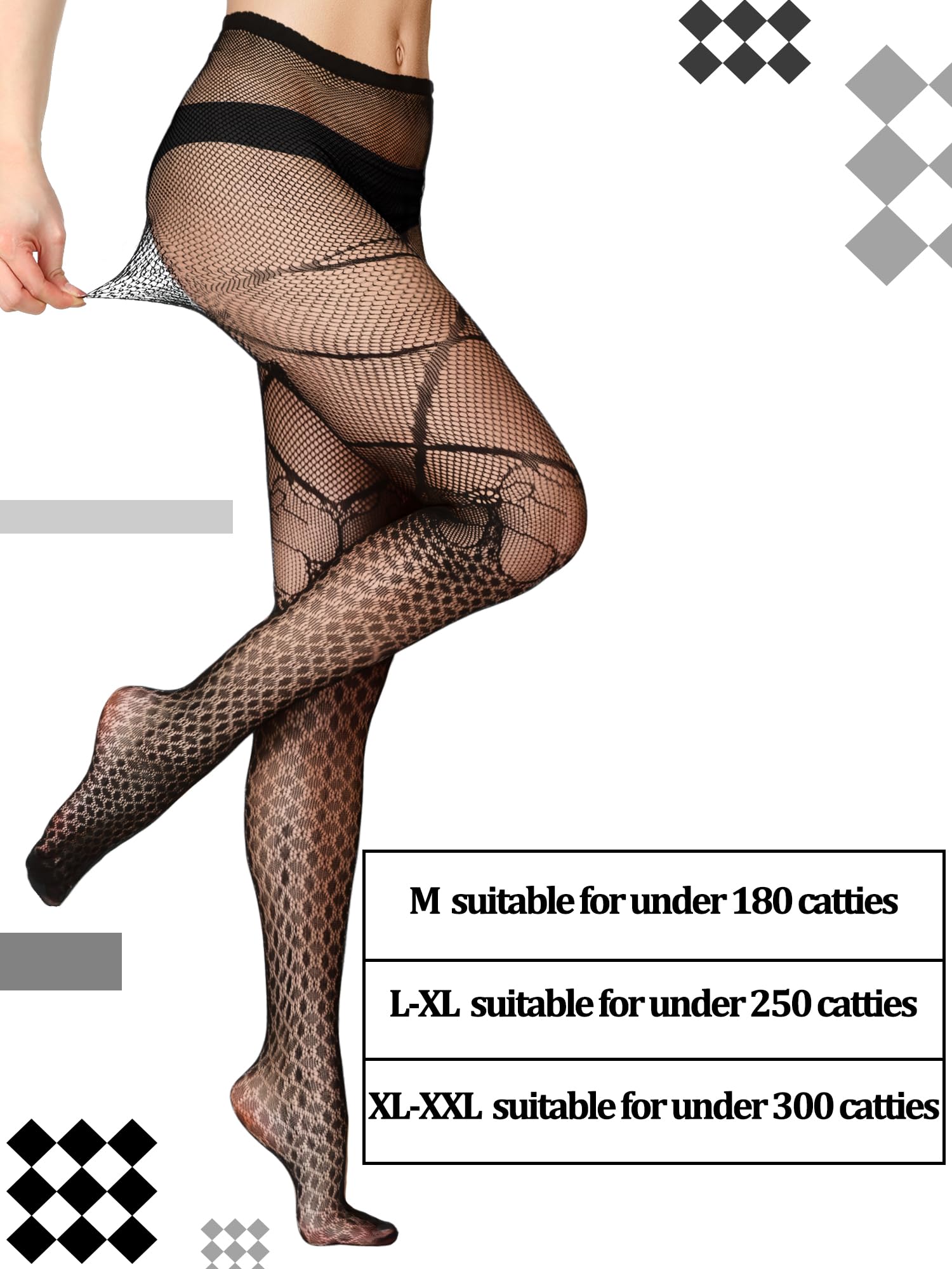 Ramede 6 Pairs Women's Fishnet Thigh High Stockings - Waist Tights with Bow Pattern, Gothic Fishnet Leggings & Pantyhose for Halloween, Cosplay, Lingerie & Night Out