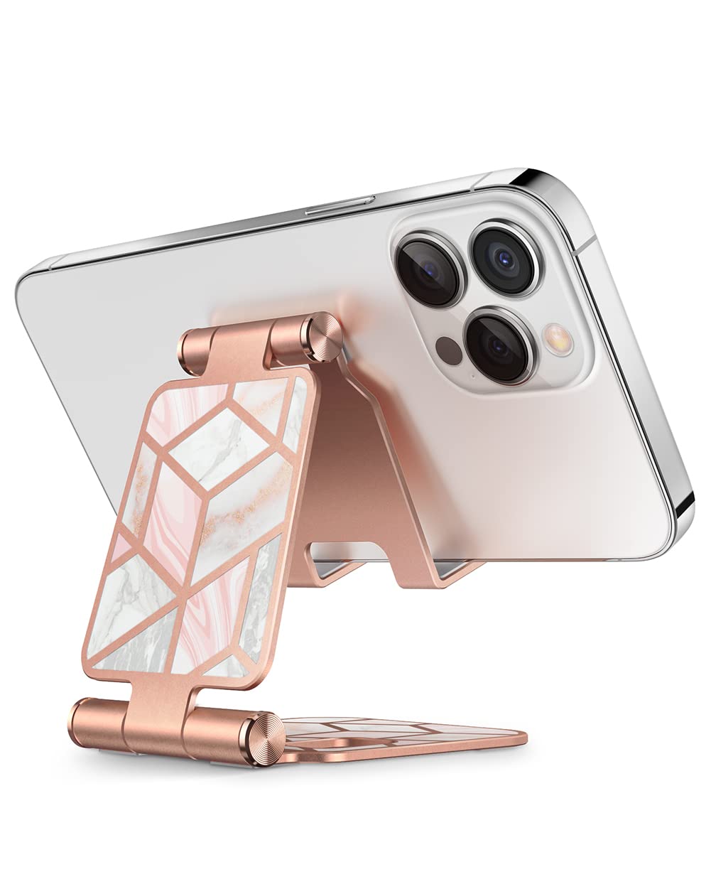 i-Blason Universal Foldable Phone Stand Holder for Desk - Compatible with iPhone 16/15/14/13 Pro Max & All Smartphones - Marble Design - Perfect for Office, Home, Video Calls & Hands-Free Viewing