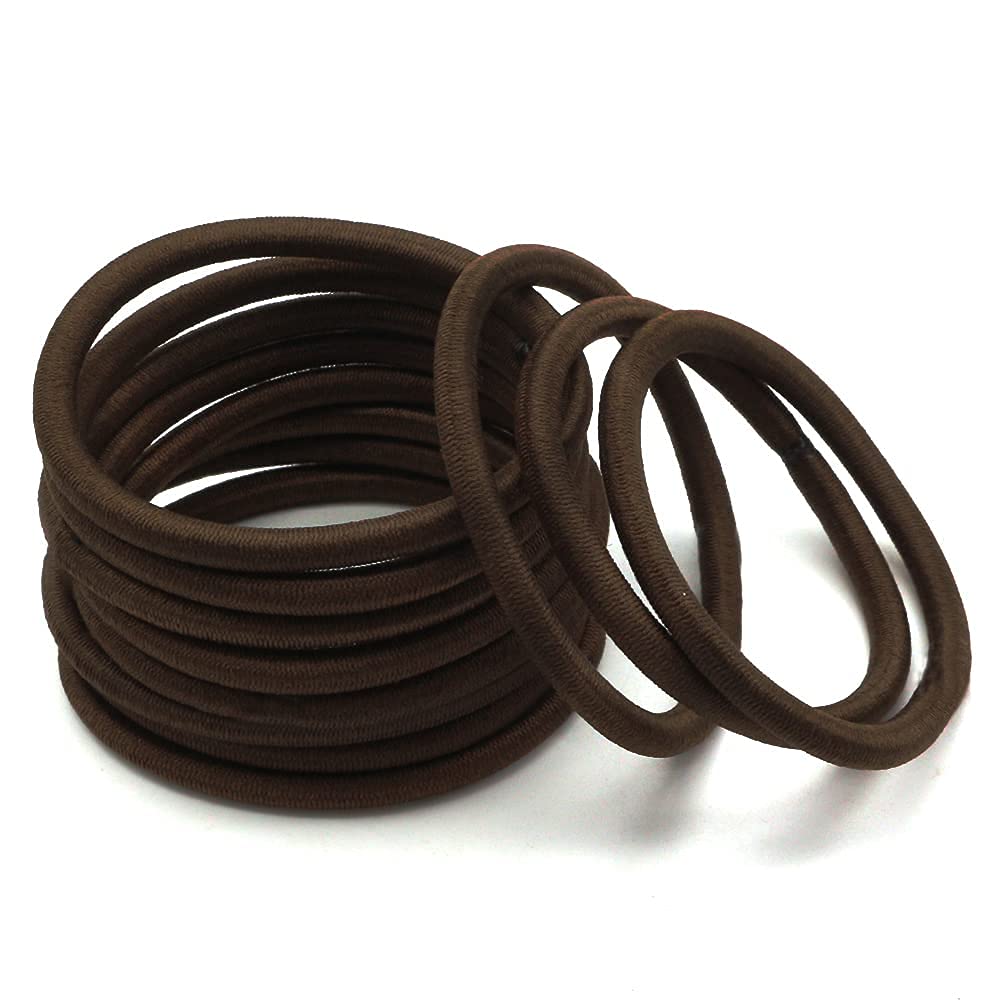 Dofash 30Pcs No Damage Hair Ties for Women & Girls - Soft Ouchless Brown Hair Elastics, Metal-Free Hair Rubber Bands for Thick Hair - Perfect for Workouts, Office, School & Daily Styling