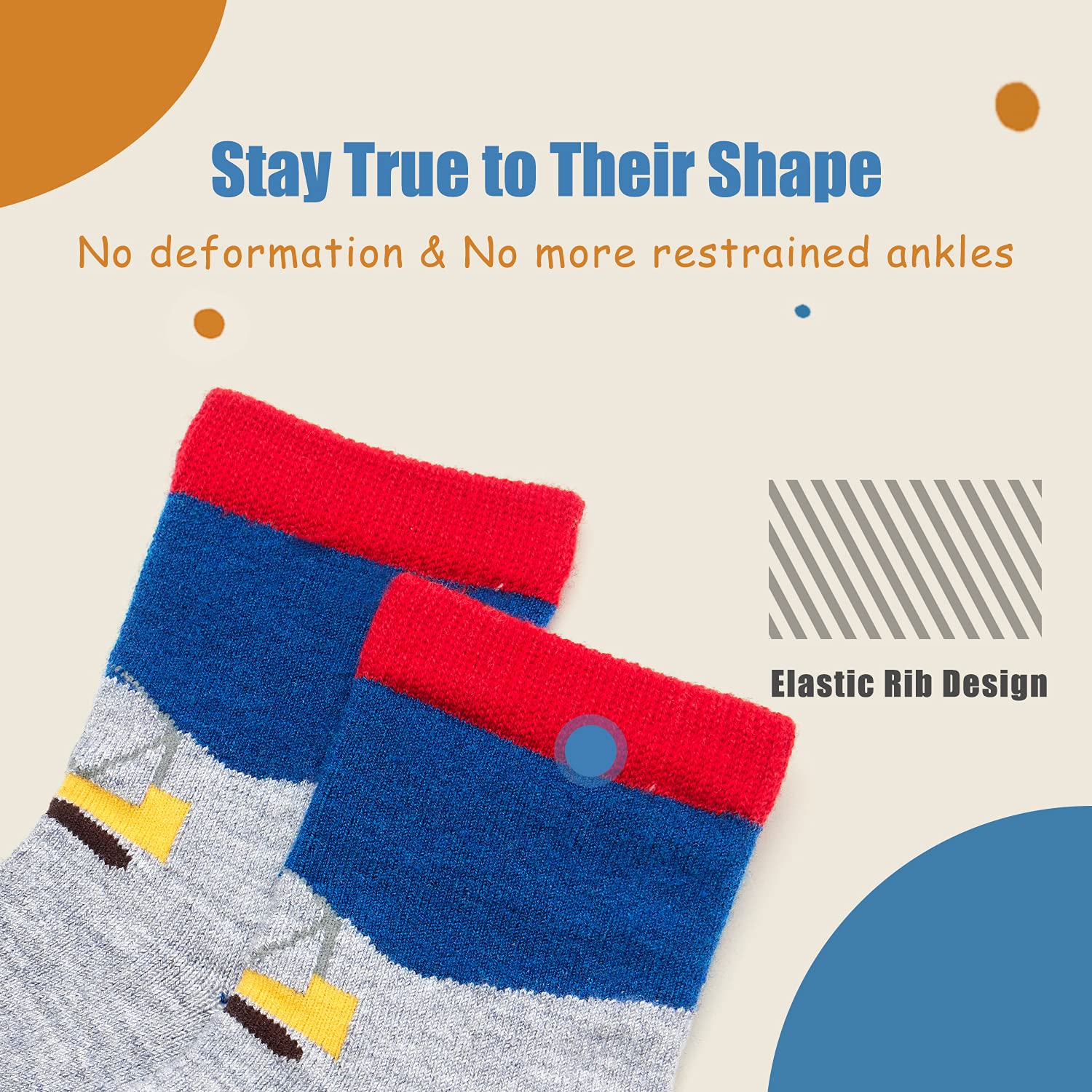 **Warm Winter Wool Socks for Boys - Thermal Crew Socks (6 Pairs) - Perfect for Cold Weather, Outdoor Activities & School**