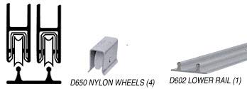 CRL Brushed Nickel 48-Inch Packaged Track Assembly - D603 Upper & D602 Lower Track with Nylon Wheels - Perfect for Sliding Glass Doors, Shower Enclosures & Closet Systems