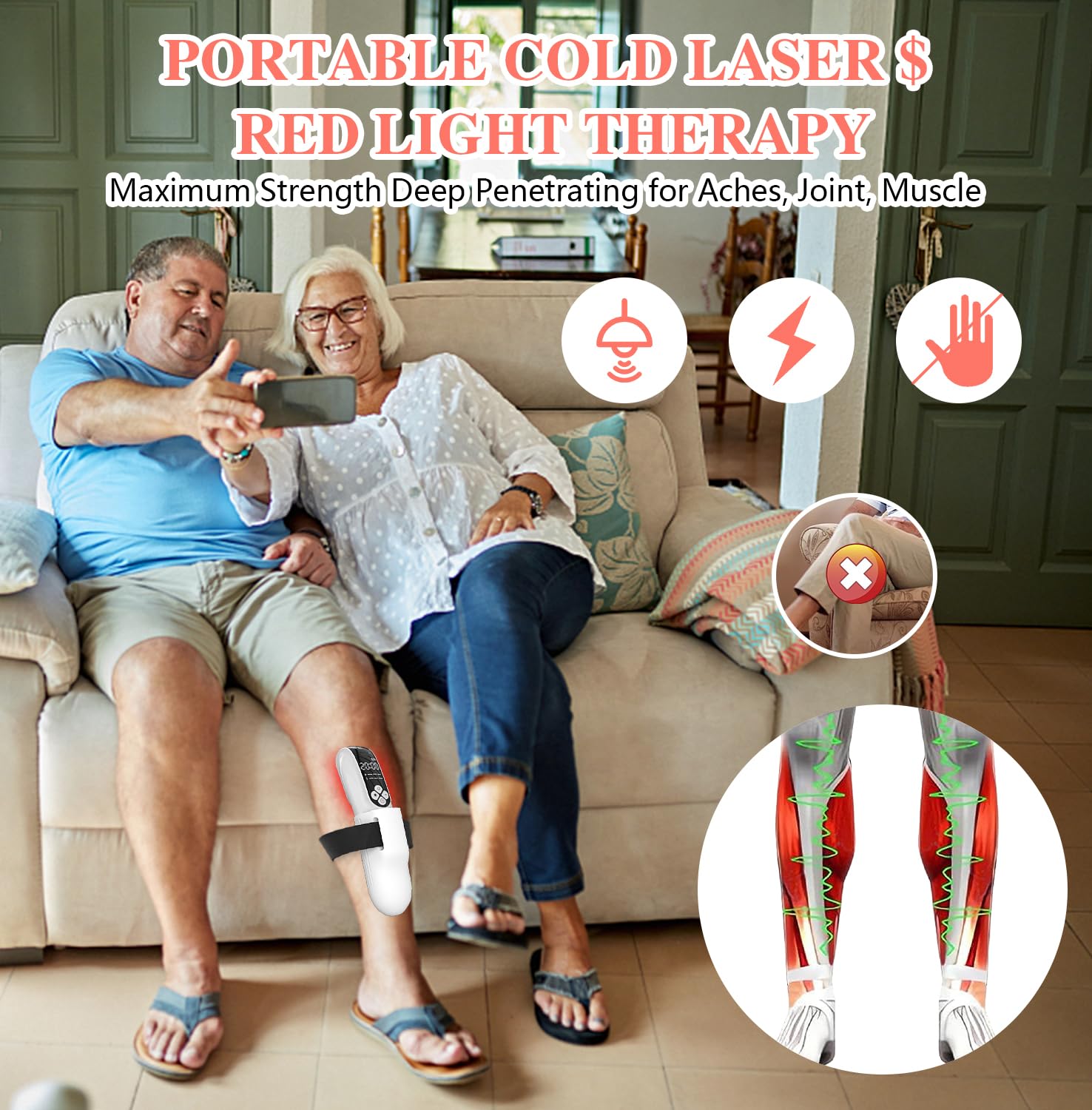 Portable Cold Laser Therapy Device for Pain Relief - Infrared Light Therapy Wand for Joint, Muscle, Neuropathy & Deep Tissue Pain - Maximum Strength Red Light Therapy for Home Use | Perfect for Athletes, Arthritis Sufferers & Post-Workout Recovery