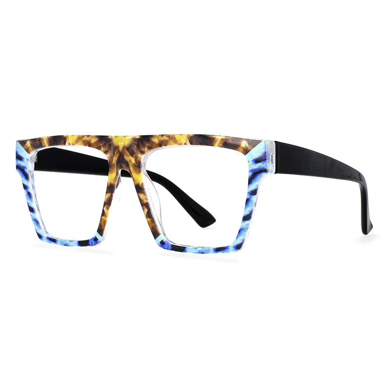 CCspace Women's Full Rim Plastic Large Square Reading Glasses R57093 - Fashionable & Lightweight Eyewear for Reading, Working & Computer Use