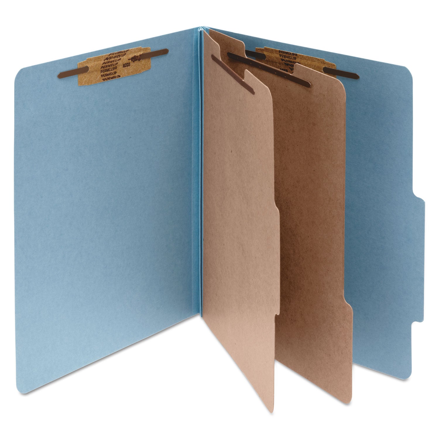ACCO Pressboard Classification Folders - 3 Expansion Pockets, 2 Dividers, 6 Fasteners, Letter Size (8.5 x 11 Inches), Sky Blue - 10-Pack Box | Perfect for Office Organization, School Supplies & Document Filing