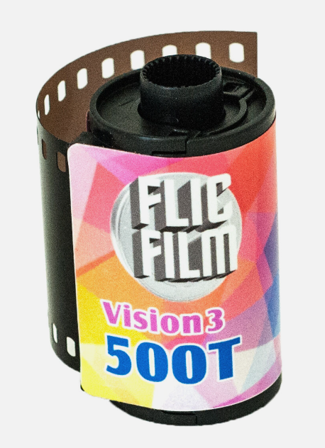 FLIC Film Cinecolor 500T 35mm x 36exp ECN-2 Process Color Negative Film - Professional Cinematic Photography for Low Light & Motion Picture Shooting