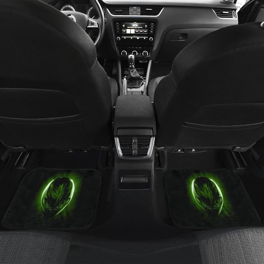Premium Alien Head Car Floor Mats - Custom Fit All-Weather Protection for Cars, SUVs & Trucks - Non-Slip Durable Design for Easy Cleaning - Perfect for Sci-Fi Fans & Car Enthusiasts (Model 212304)