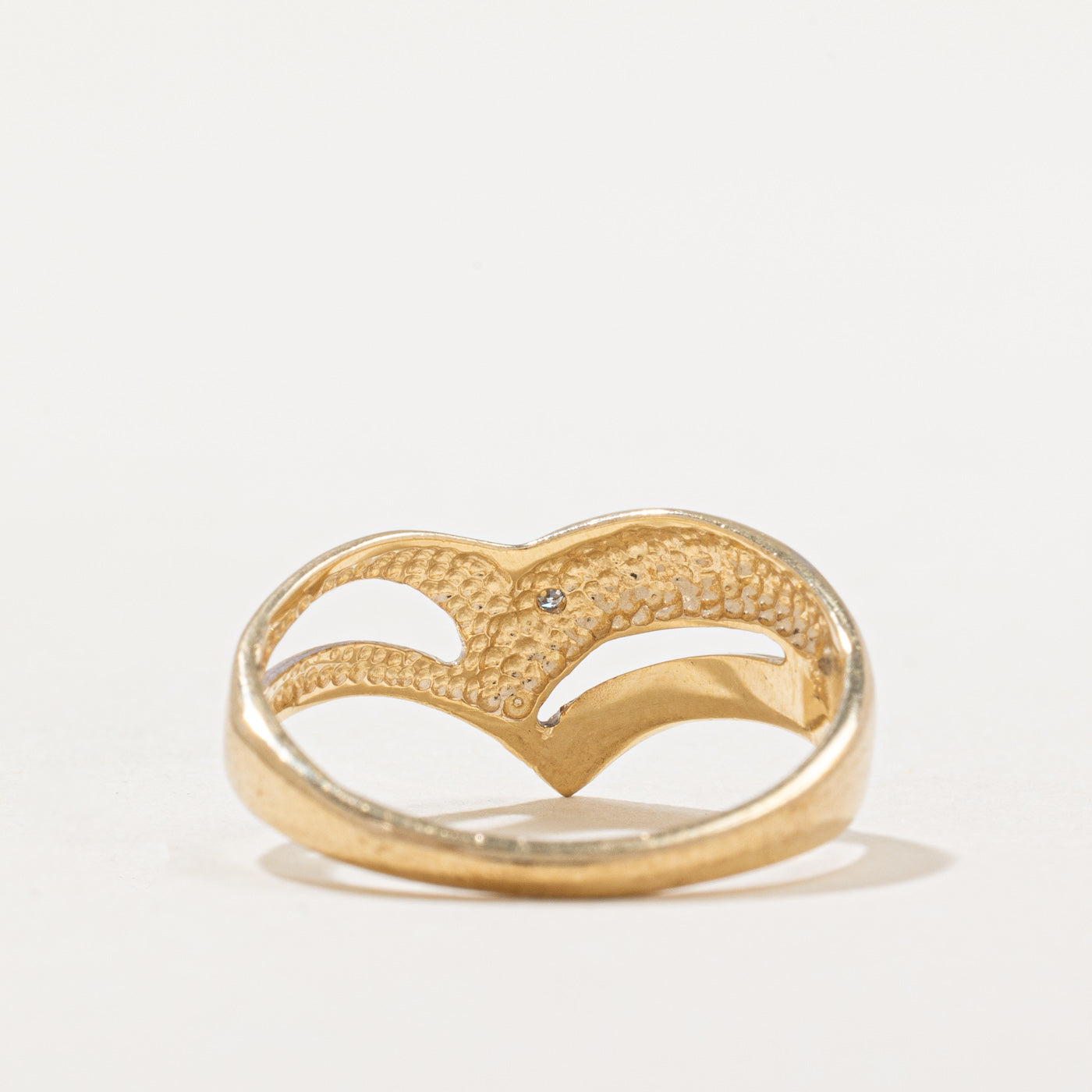 0.005ct Diamond Chevron Ring for Women - Size 7 | Elegant Stackable Band for Wedding, Anniversary & Everyday Wear