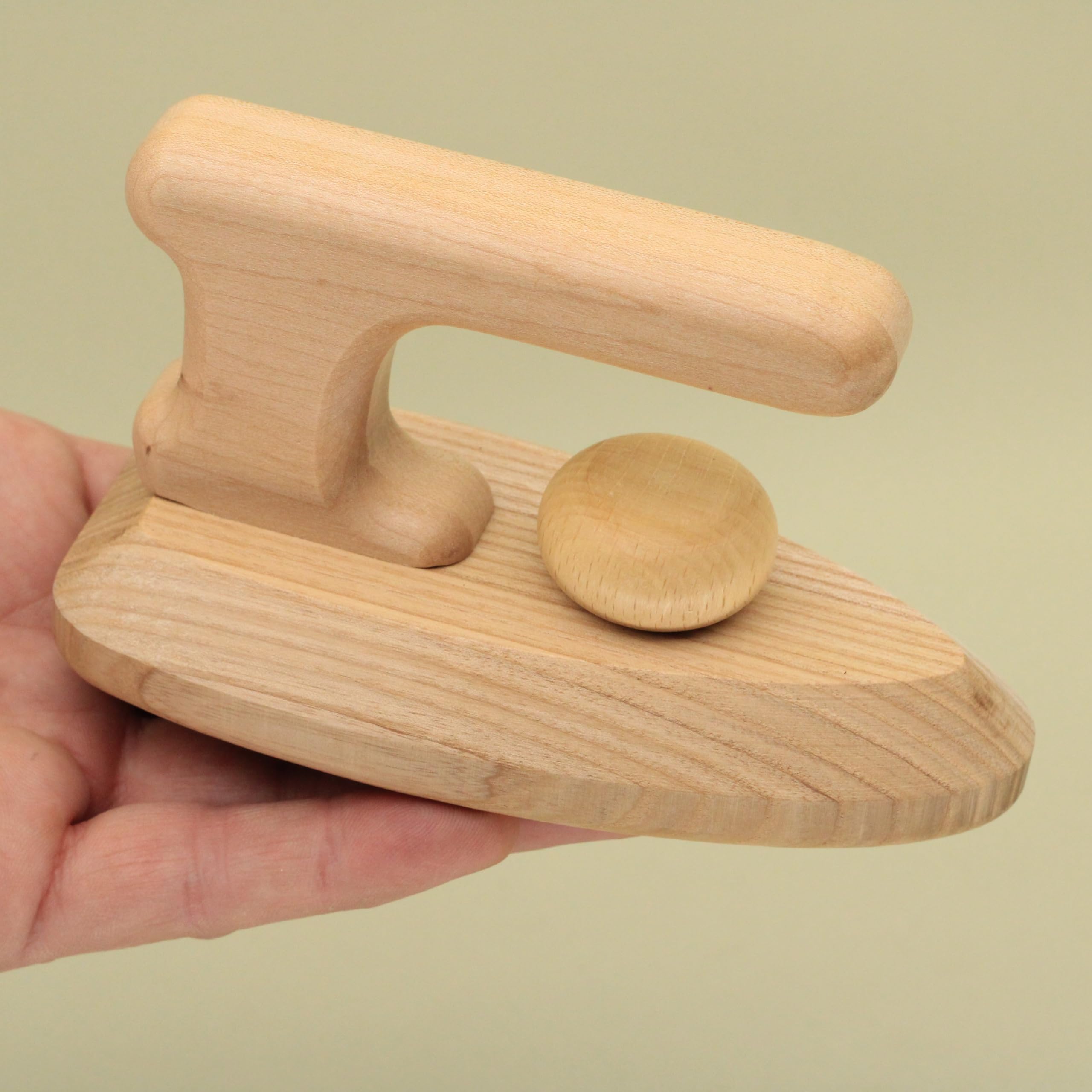 Natural Handmade Wooden Clothing Iron Toy - Montessori & Waldorf Inspired Educational Toy for Kids | Perfect Baby Gift & Pretend Play Dress-Up Accessory | Free Shipping