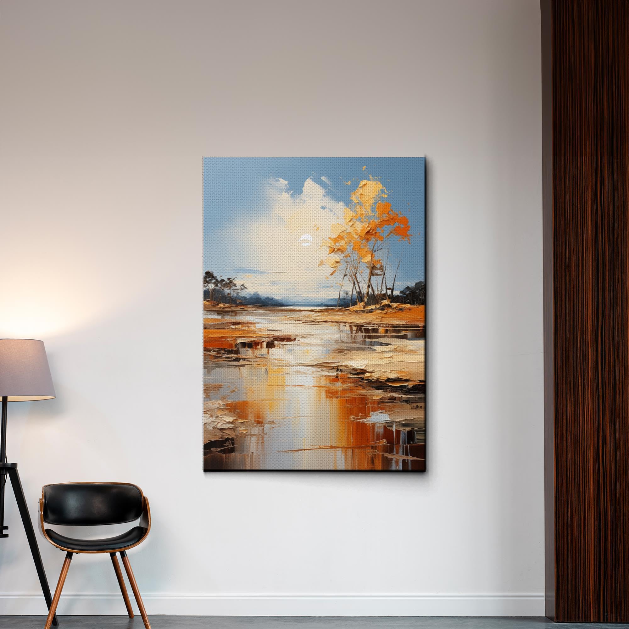 Minimalist Abstract Landscape Wall Art Decor - Grey Modern Canvas Print for Living Room, Bedroom & Office | Home & Office Wall Decor Ideas