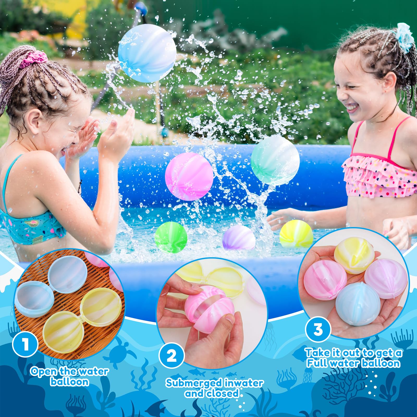 MOYKSRR Reusable Water Balloons, 30 Pack Silicone Water Balloons for Summer Parties, Outdoor Games, Pool, Beach & Water Fights - Eco-Friendly Splash Fun for Kids & Adults (Multicolor)