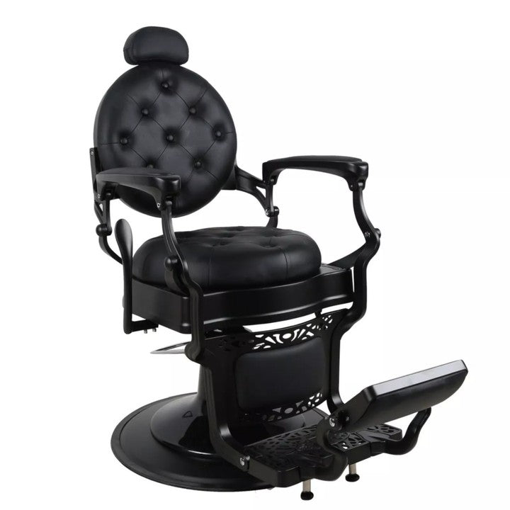 Greenlife Crown Premium Heavy Duty Antique Barber Chair with Big Plus Pump - Gold & Matte Black Salon Styling Chair (Model 121951A) for Professional Hair Salons, Barber Shops & Vintage Home Decor