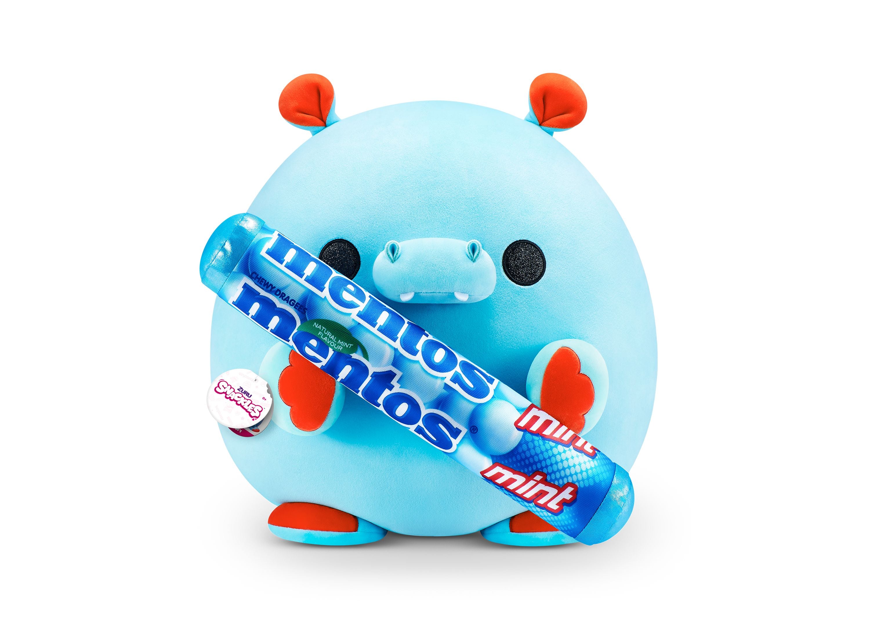 5 Surprise Snackles Series 1 Plush Hippo with Mentos Mint Blind Pack - Cute Collectible Toy for Kids, Perfect for Birthday Gifts & Surprise Party Favors