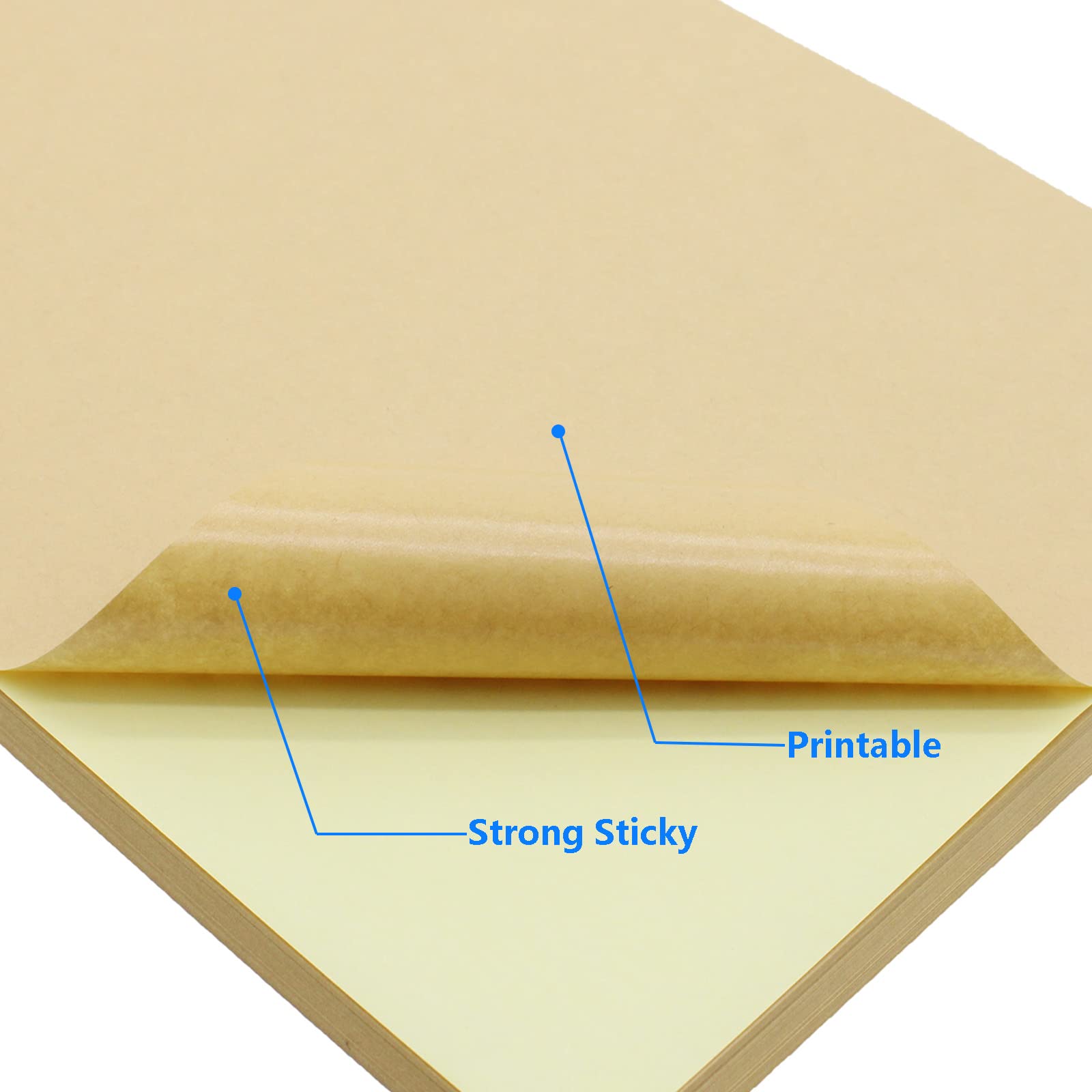 100 Sheets Kraft Sticker Paper Labels - 8.25