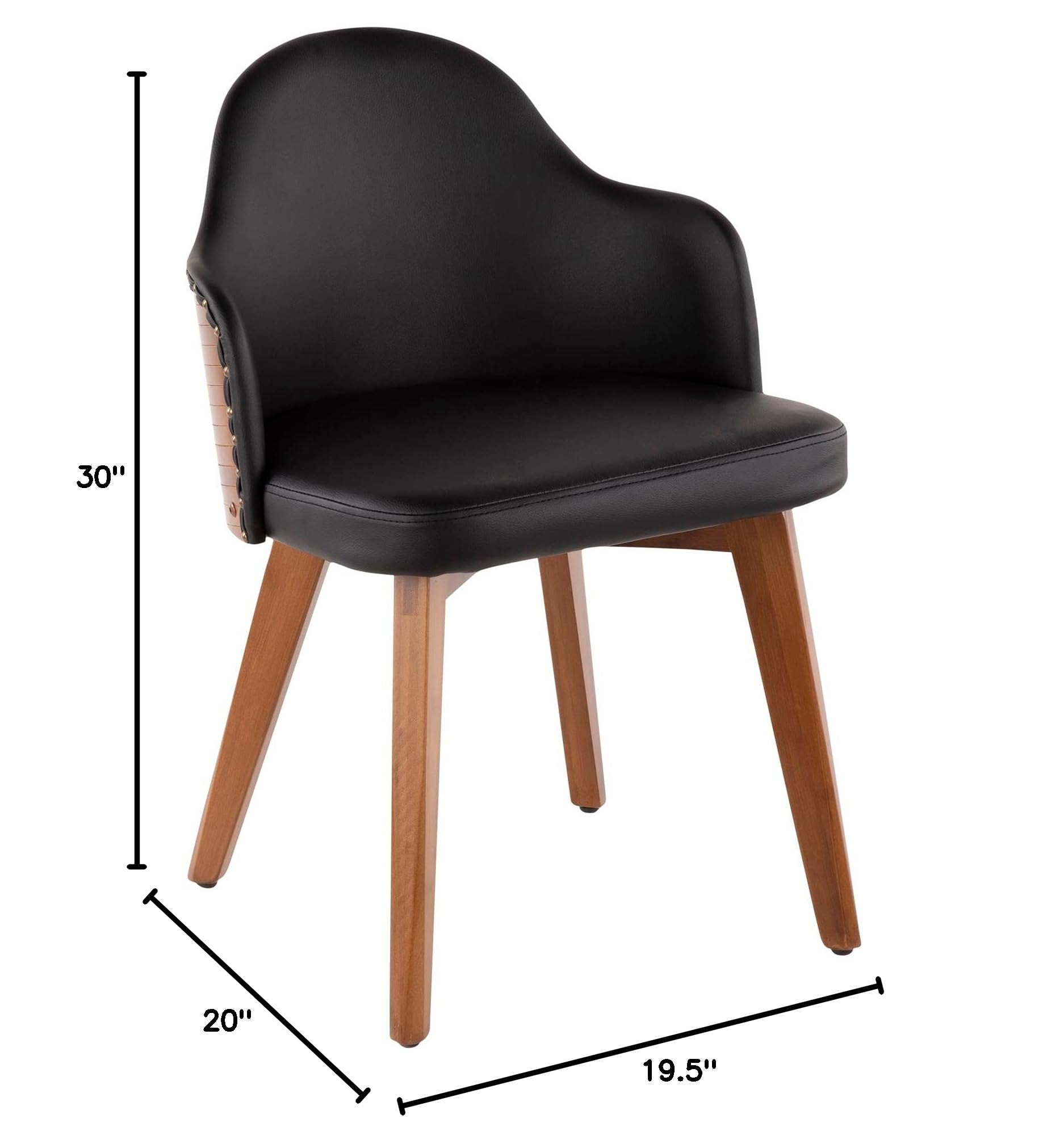 LumiSource Ahoy Mid-Century Modern Upholstered Dining Chair - Set of 2 Kitchen Chairs for Dining Table - Comfortable & Stylish for Home, Restaurant, Cafe Use
