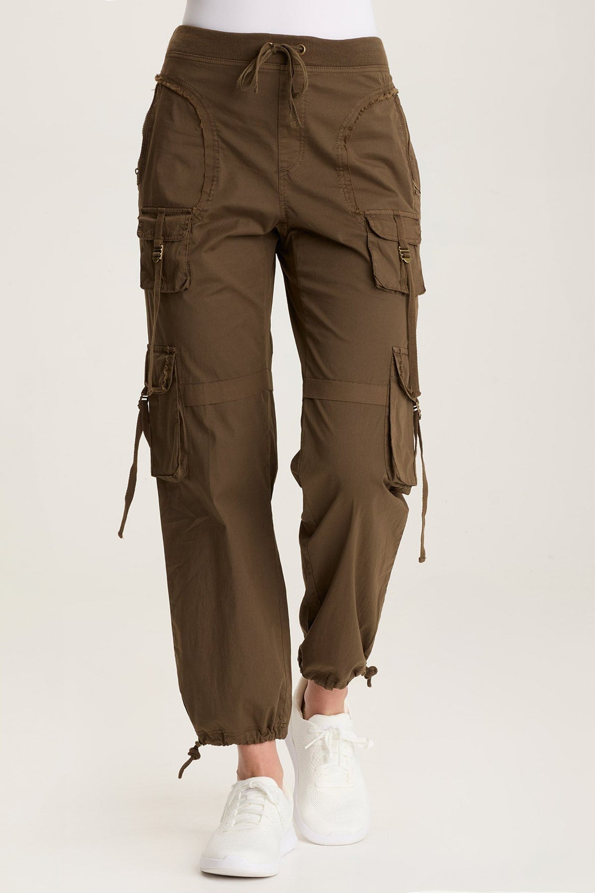 Jillit Women's Poplin Cargo Jogger Crop Pants - Stylish Casual Pants for Women, Comfortable Elastic Waist, Multiple Pockets - Perfect for Hiking, Travel, and Everyday Wear