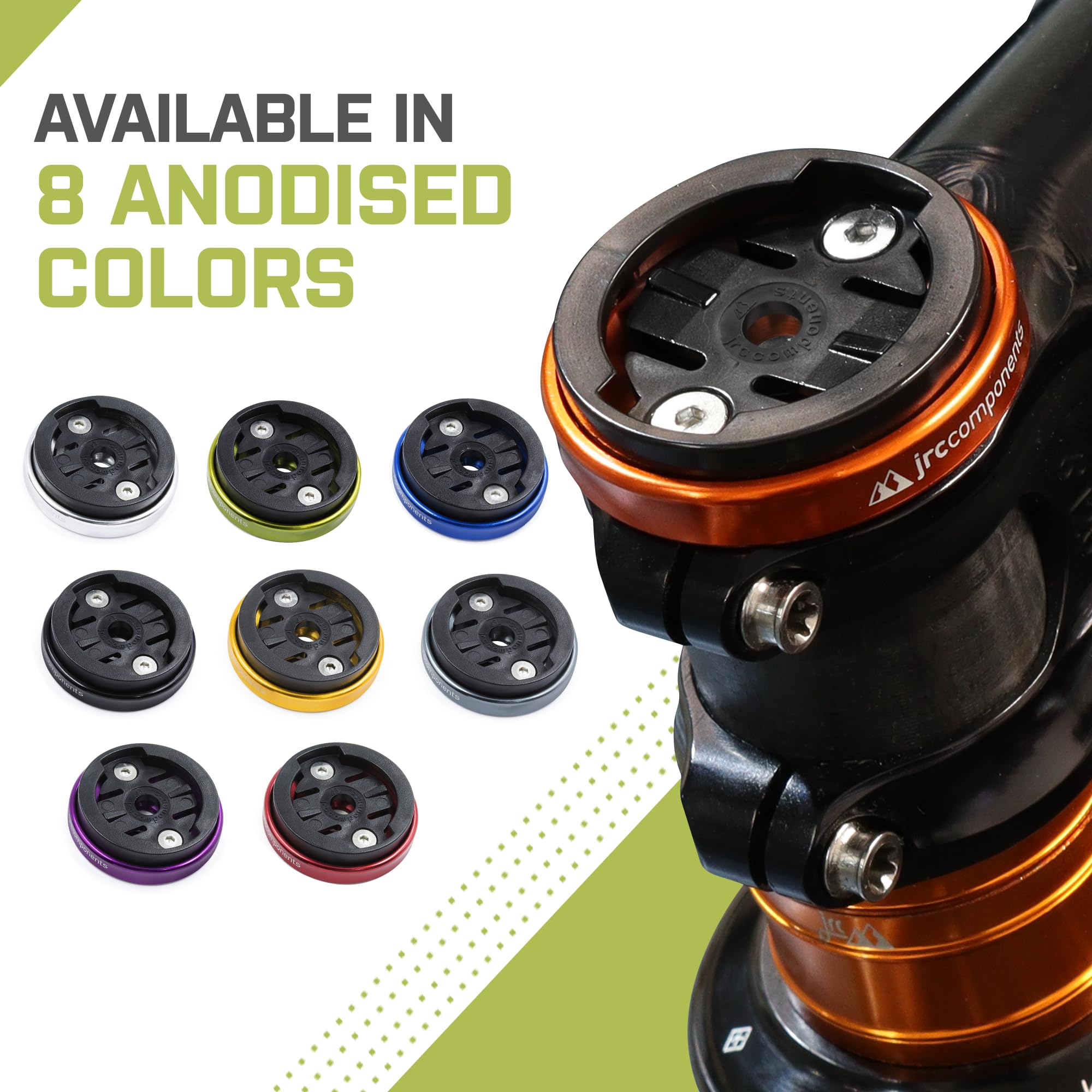 JRC Components Enkei Top Cap Bike Stem Mount for Garmin Edge Series - Lightweight CNC 6061-T6 Aluminum Bike Computer Mount - Compatible with 1 1/8