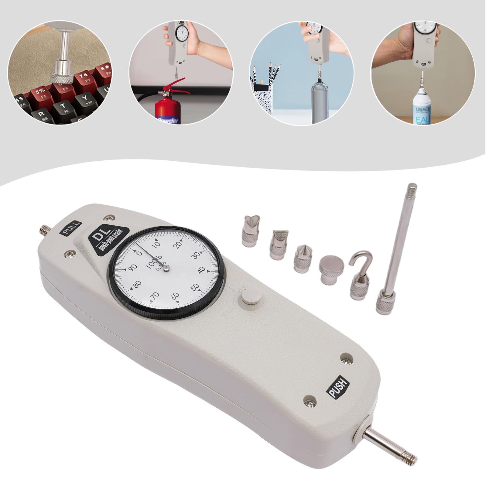 YIYIBYUS DL-100 Digital Force Gauge - High Precision Push Pull Tester with LCD Display for Industrial, Manufacturing & Quality Control Applications