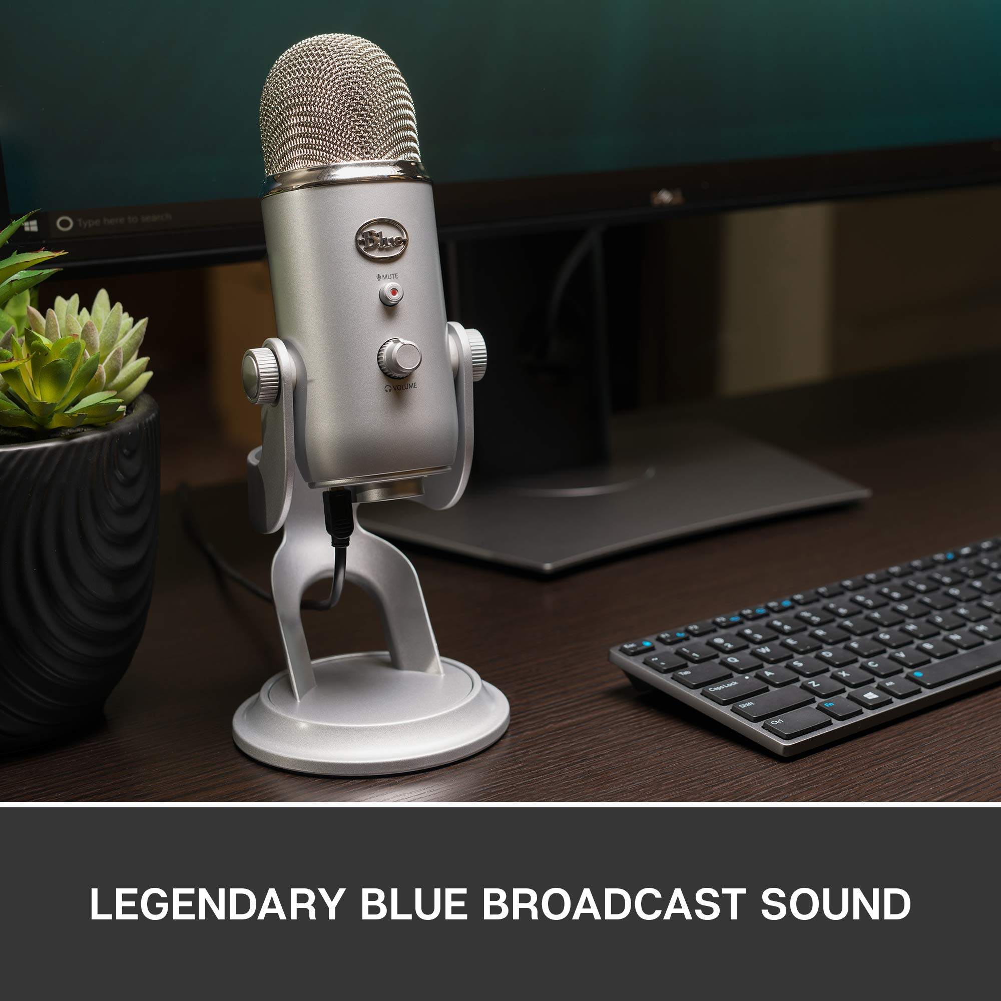 Logitech Blue Yeti USB Microphone - 10th Anniversary Edition - Silver - Professional Condenser Mic for Streaming, Podcasting, Gaming & Home Studio Recording