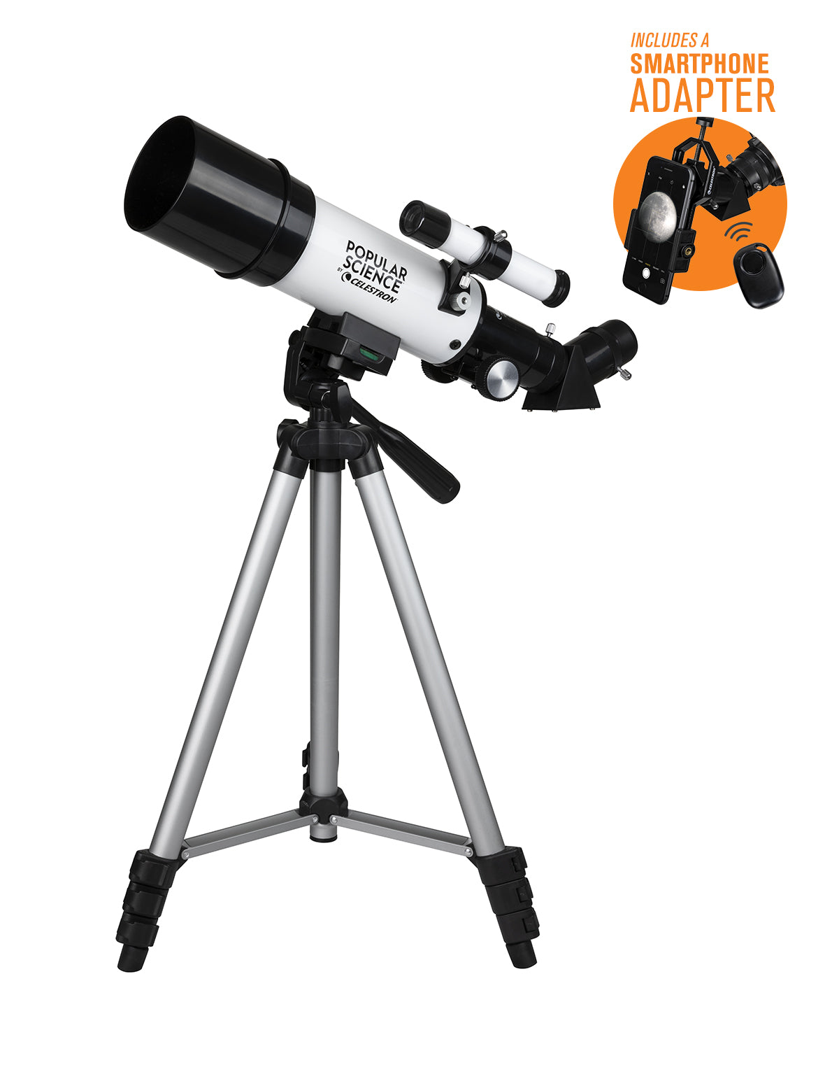 Celestron Travel Scope 60 Portable Telescope - Smartphone Adapter & Bluetooth Remote | Perfect for Stargazing, Bird Watching & Travel Astronomy | Compact & Lightweight Design for Outdoor Adventures