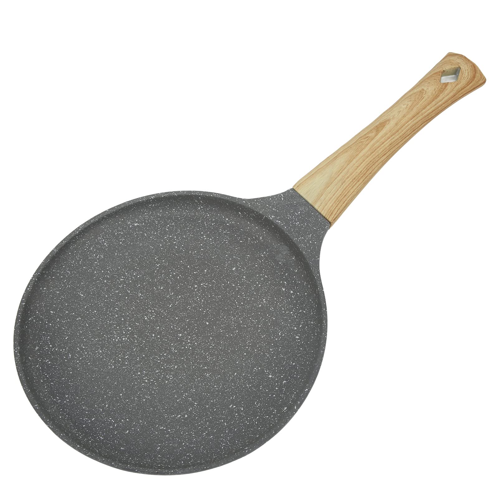 Non-Stick 28cm Aluminum Alloy Flat Bottom Frying Pan for Pancakes, Crepes, Omelets - Induction & Gas Stove Compatible - Perfect for Breakfast, Camping & Home Cooking