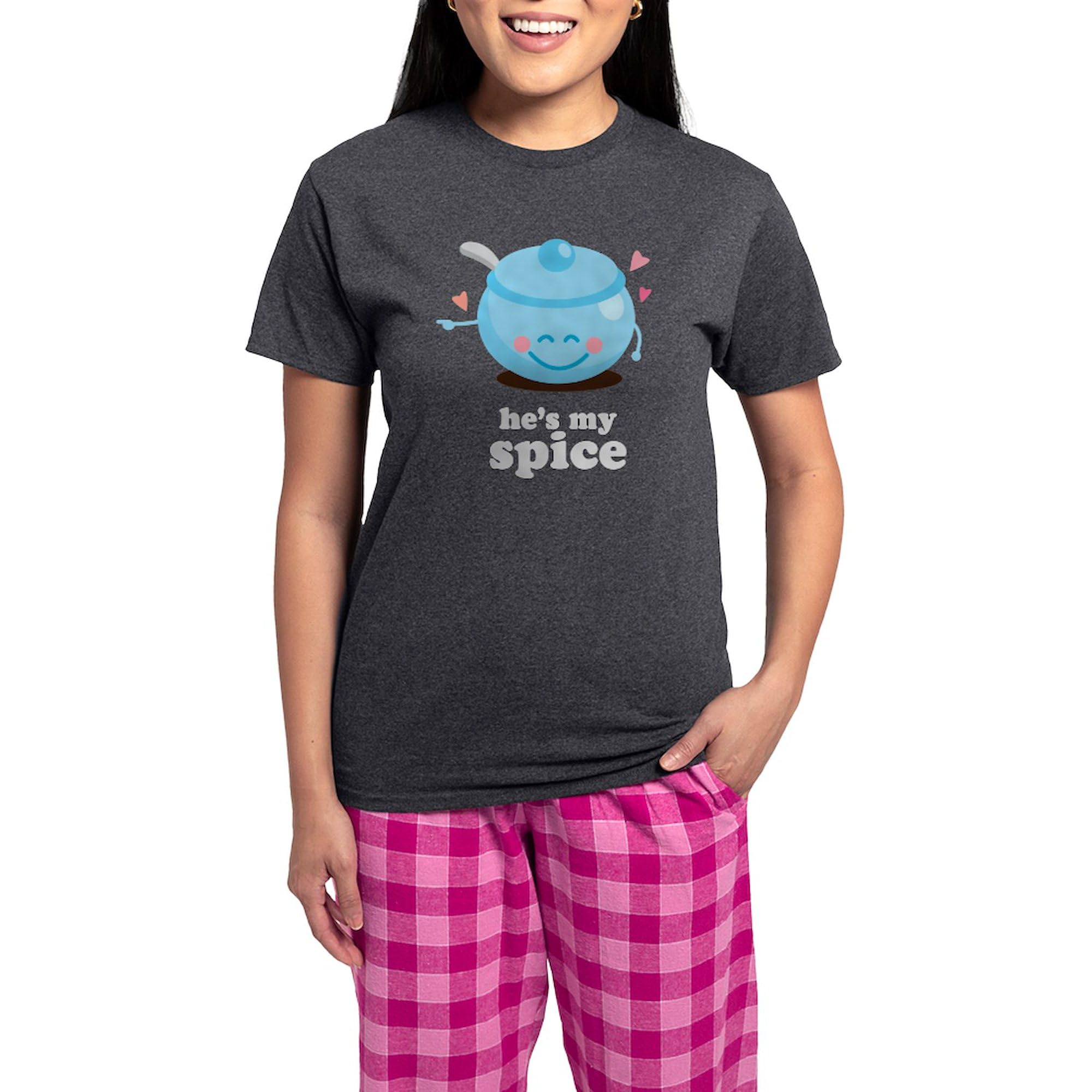 He's My Spice Women's Charcoal Pajama Set - Comfortable Sleepwear for Couples & Romantic Nights - Perfect Gift for Wife, Girlfriend or Anniversary