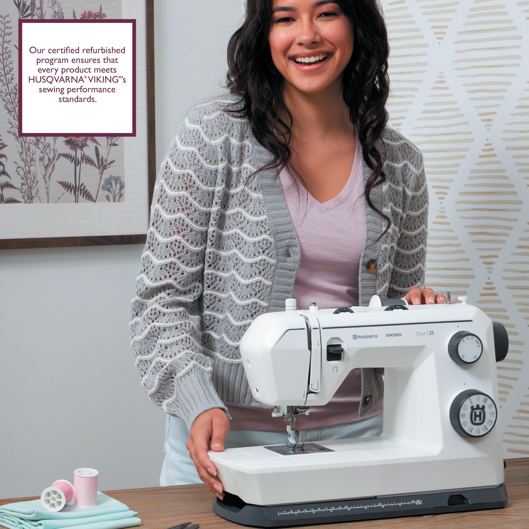 Refurbished HUSQVARNA VIKING ONYX 25 Sewing Machine - Professional Stitching for Quilting, Dressmaking & Home Decor Projects