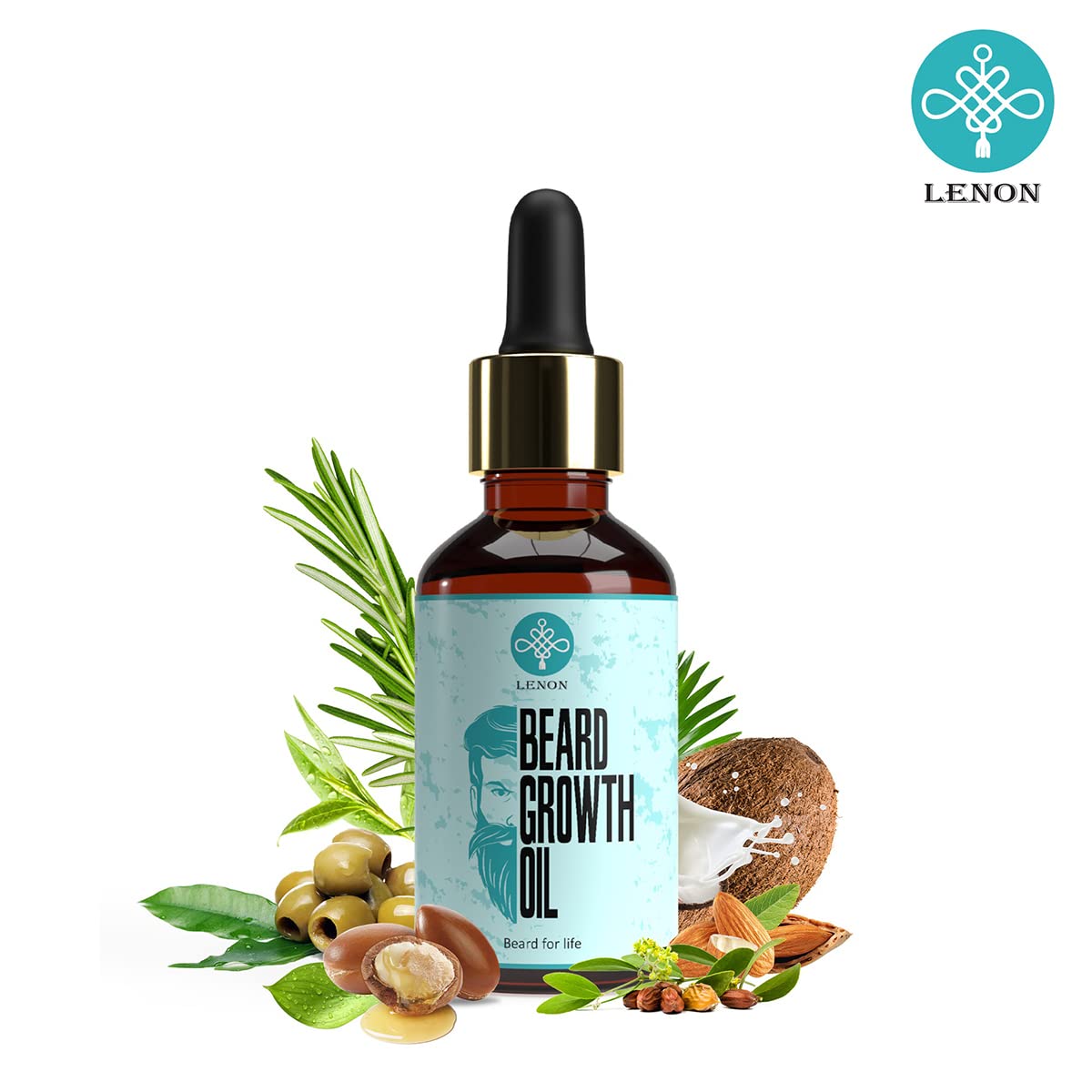 Fitme Lenon Beard Growth Oil for Men - 30ml Natural Formula for Thicker, Fuller Facial Hair - Perfect for Daily Grooming & Styling