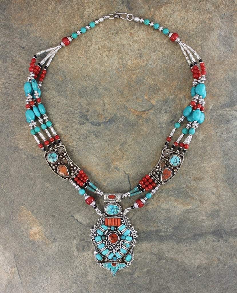 Handmade Tibetan Karma Dolma Necklace - Buddhist Prayer Beads for Meditation & Spiritual Protection | Perfect for Yoga, Mindfulness Practice & Unique Gift Giving