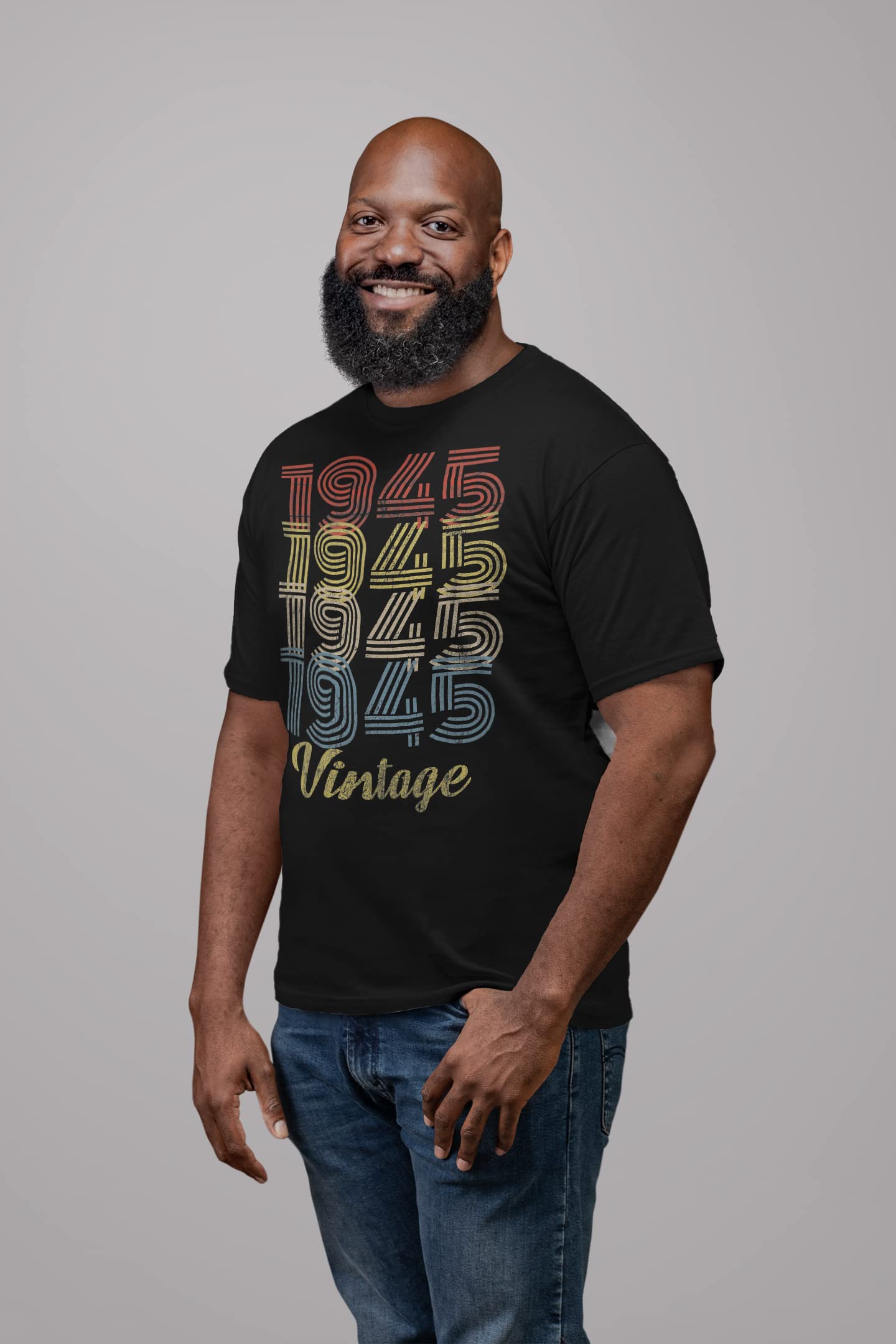 Vintage 1945 Retro 80th Birthday Shirt for Men - Classic 80th Birthday Gift Idea - Perfect for 1945 Birth Year Celebrations & Milestone Parties