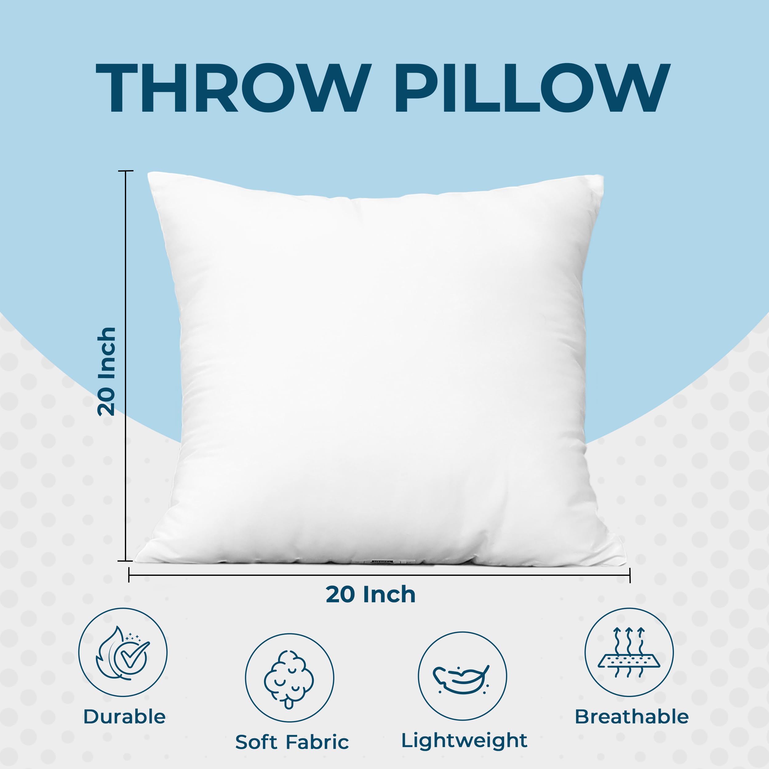 Utopia Bedding 24-Pack White Throw Pillows 20x20 Inches - Decorative Couch & Sofa Pillows for Bedroom, Living Room - Perfect for Home Decor, Accent Pillows, and Cozy Comfort