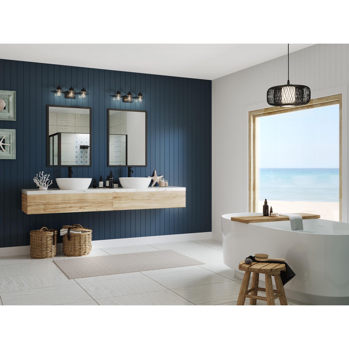 Northlake Collection 3-Light Clear Glass Bathroom Vanity Light Fixture - Perfect for Bathroom, Powder Room, and Dressing Room Lighting