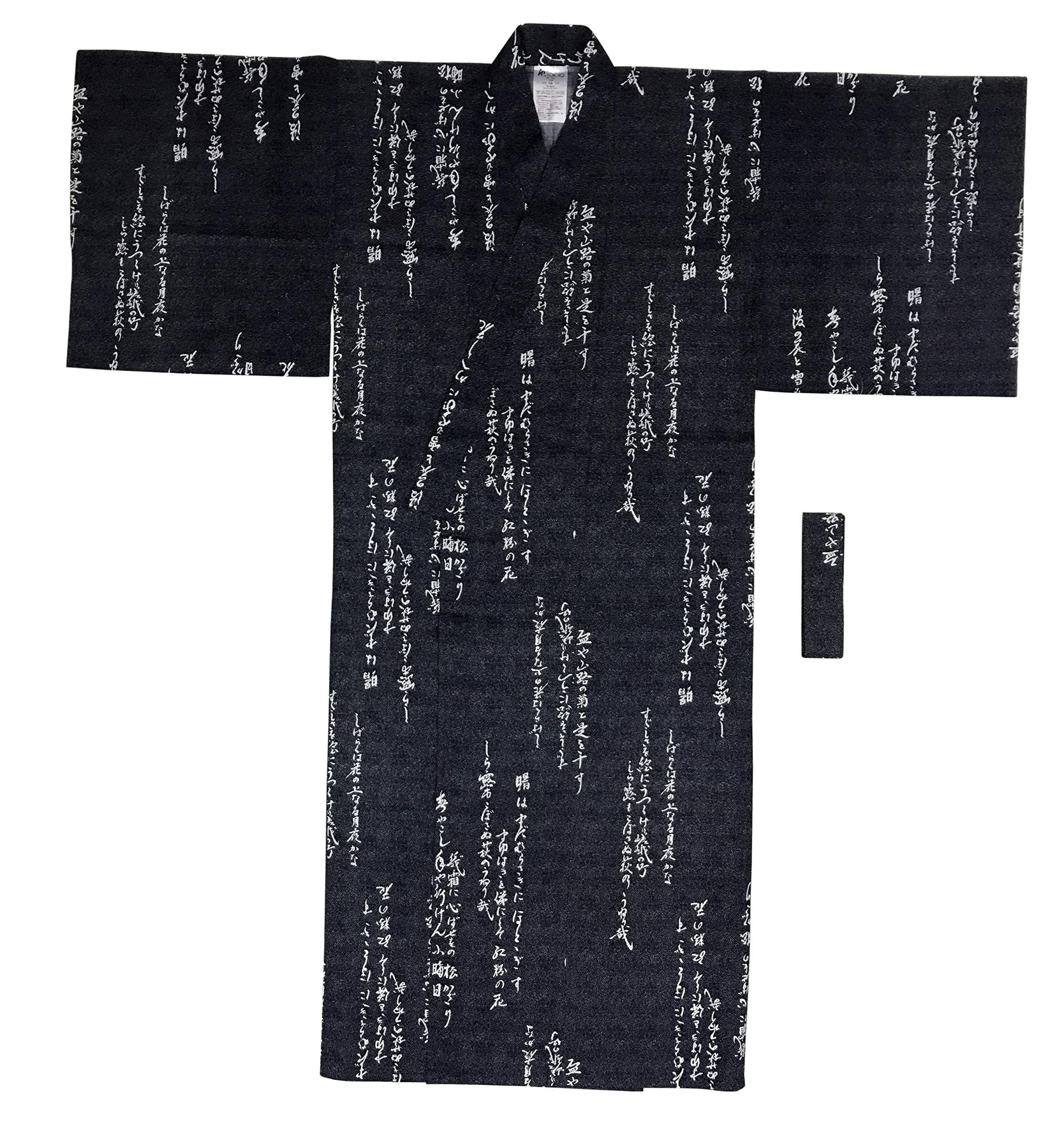 Japanese Men's Yukata with Obi Belt - Lightweight Cotton Kimono Robe for Summer, Festivals & Onsen - Traditional Japanese Casual Wear for Relaxation & Lounging