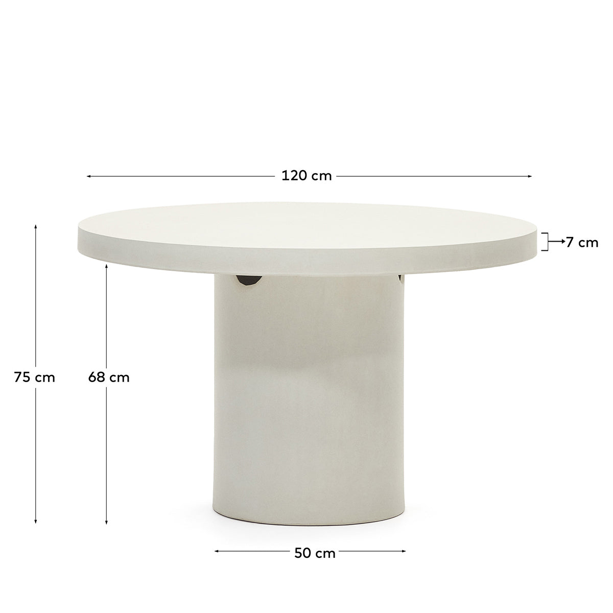 Round Outdoor Dining Table - Aiguablava Patio Table for Garden, Backyard, Poolside & Outdoor Entertaining