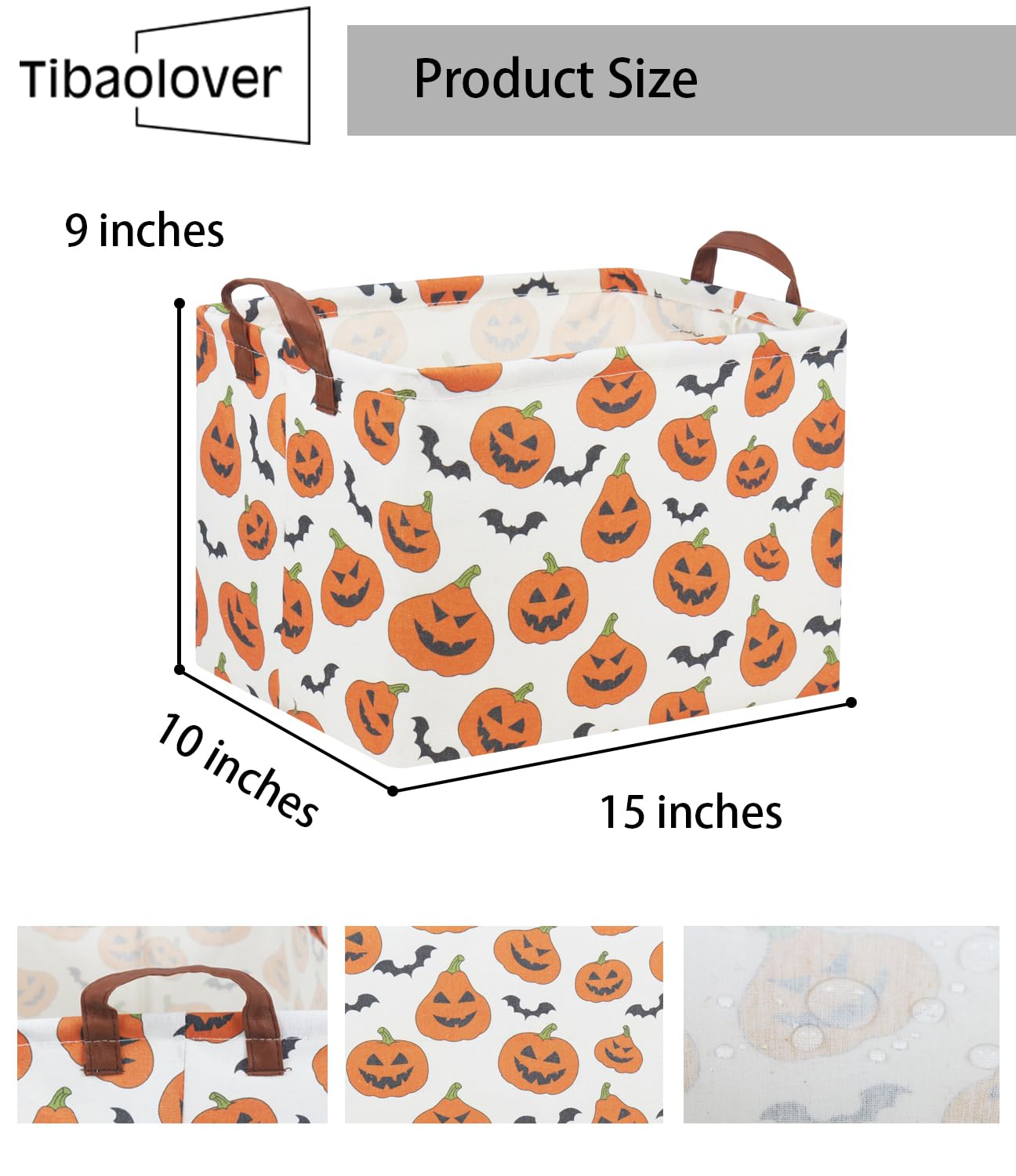 Halloween Pumpkin Basket for Kids - Cute Rectangular Toy Storage Bin & Organizer Box - Perfect for Halloween Parties, Room Decor, and Trick-or-Treating