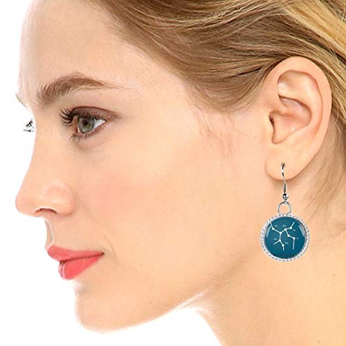 Scientific Chemical Illustration Blue Earrings - Unique Science Jewelry for Women, Perfect for Lab Gifts, Chemistry Enthusiasts & STEM Professionals