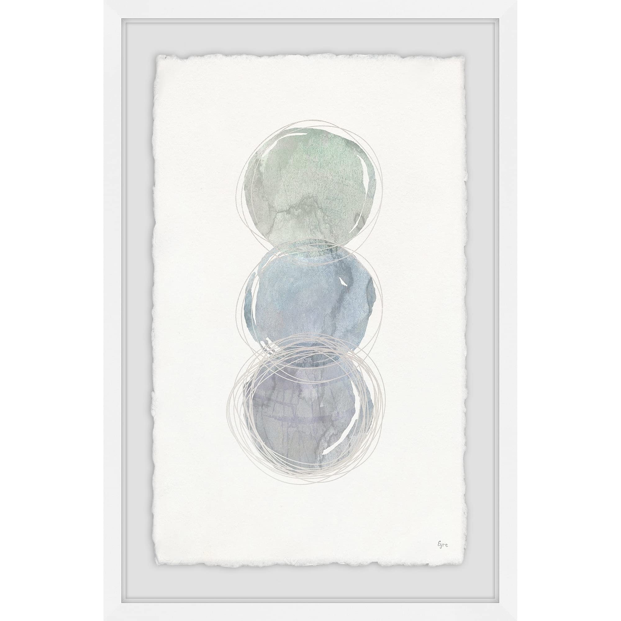 Handmade Triple Bubbles Framed Print 16x24 - Modern Abstract Wall Art for Living Room, Bedroom & Office Decor | Marmont Hill