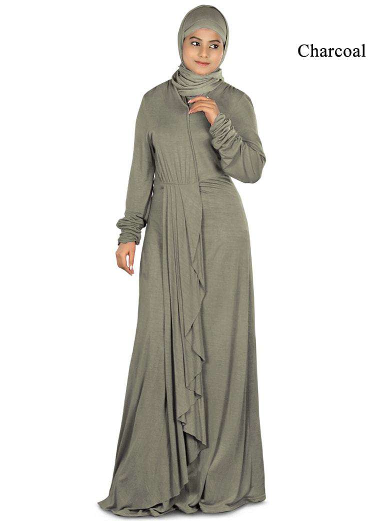 Elegant Iba Jersey Abaya - Modest Muslim Prayer Dress for Women - Perfect for Prayer, Mosque, and Special Occasions