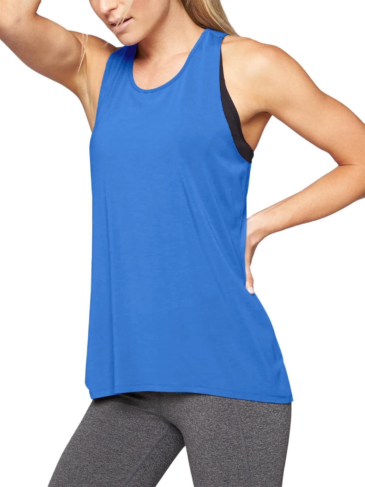 Women's Workout Tops - Mippo Yoga Tank Tops for Gym, Running & Summer Athletic Wear | Breathable & Comfortable Fitness Shirts for Yoga, Pilates & Cardio